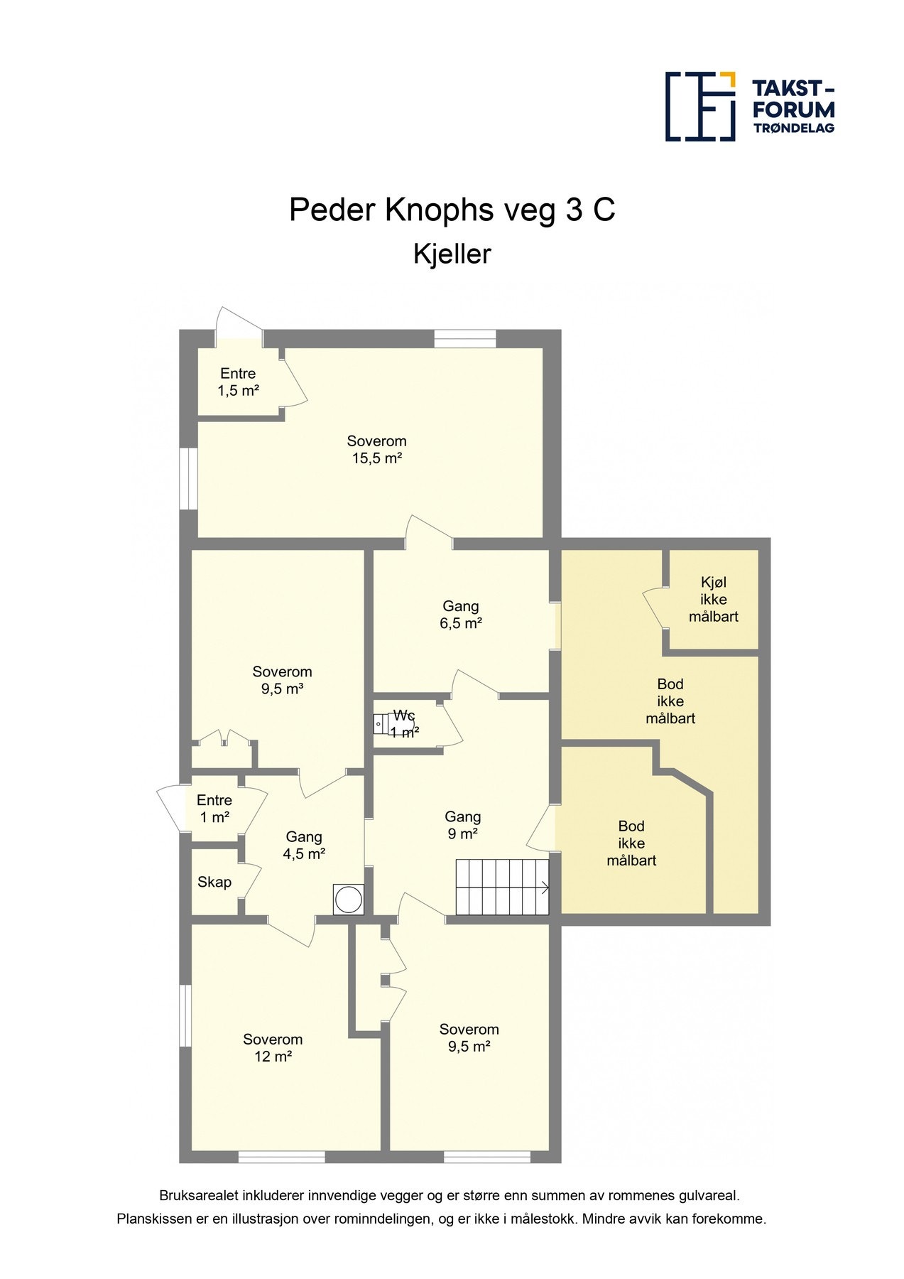 Planskisse kjeller. Galleribilde