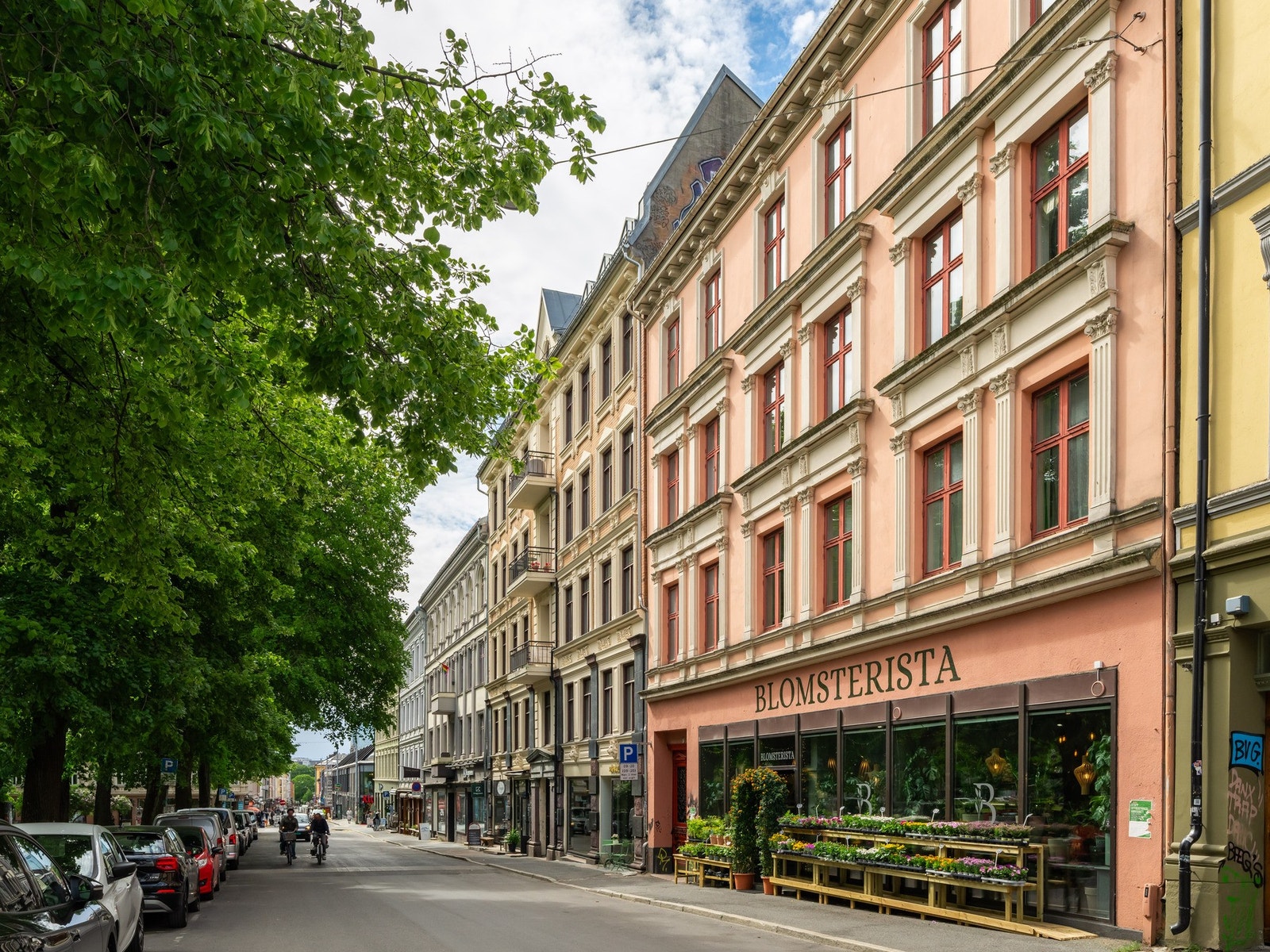 Området rundt oppleves som veletablert og består hovedsaklig av klassiske bygårder. Galleribilde