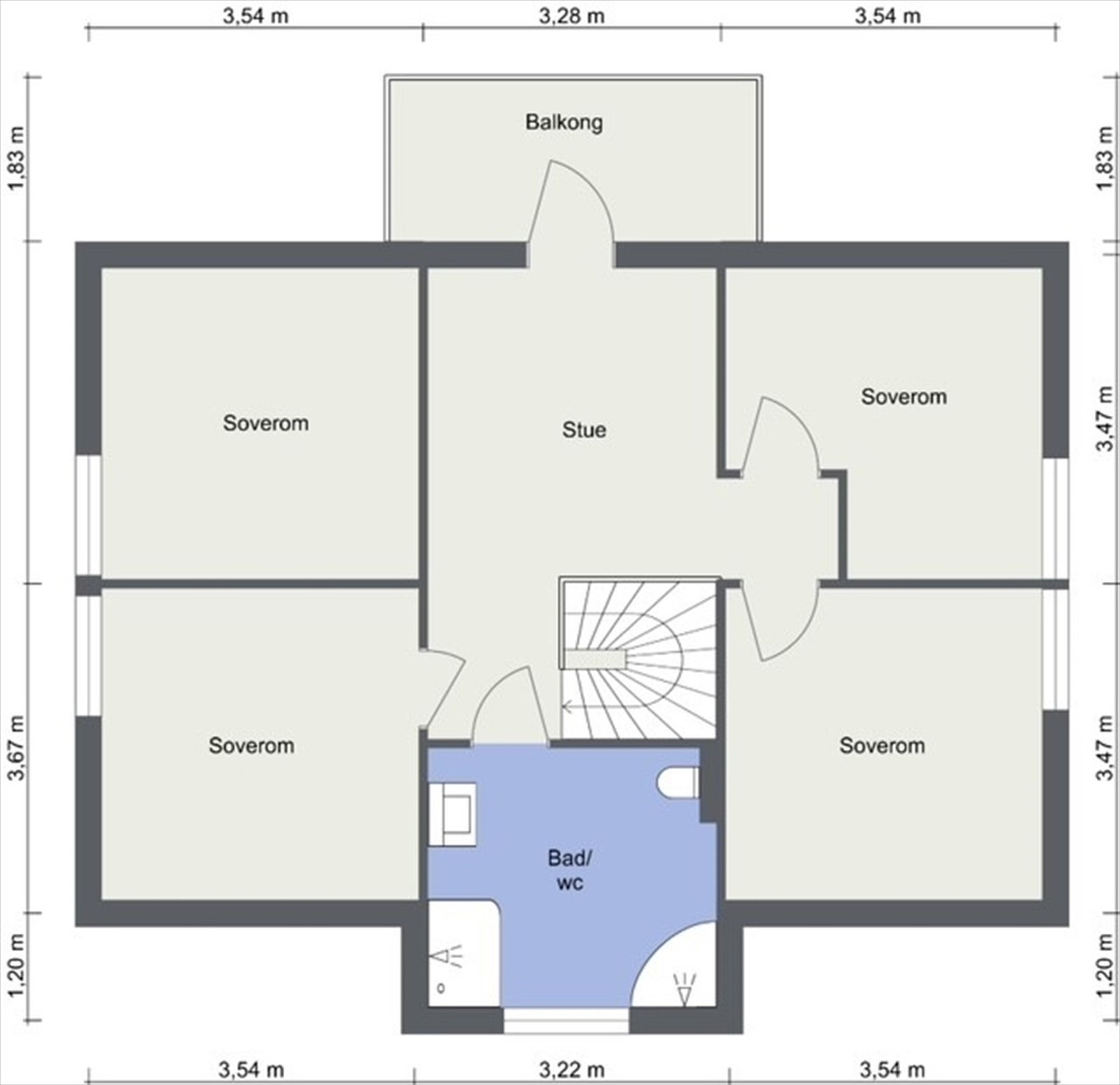 Alternativ planløsning - 2. etasje. Galleribilde