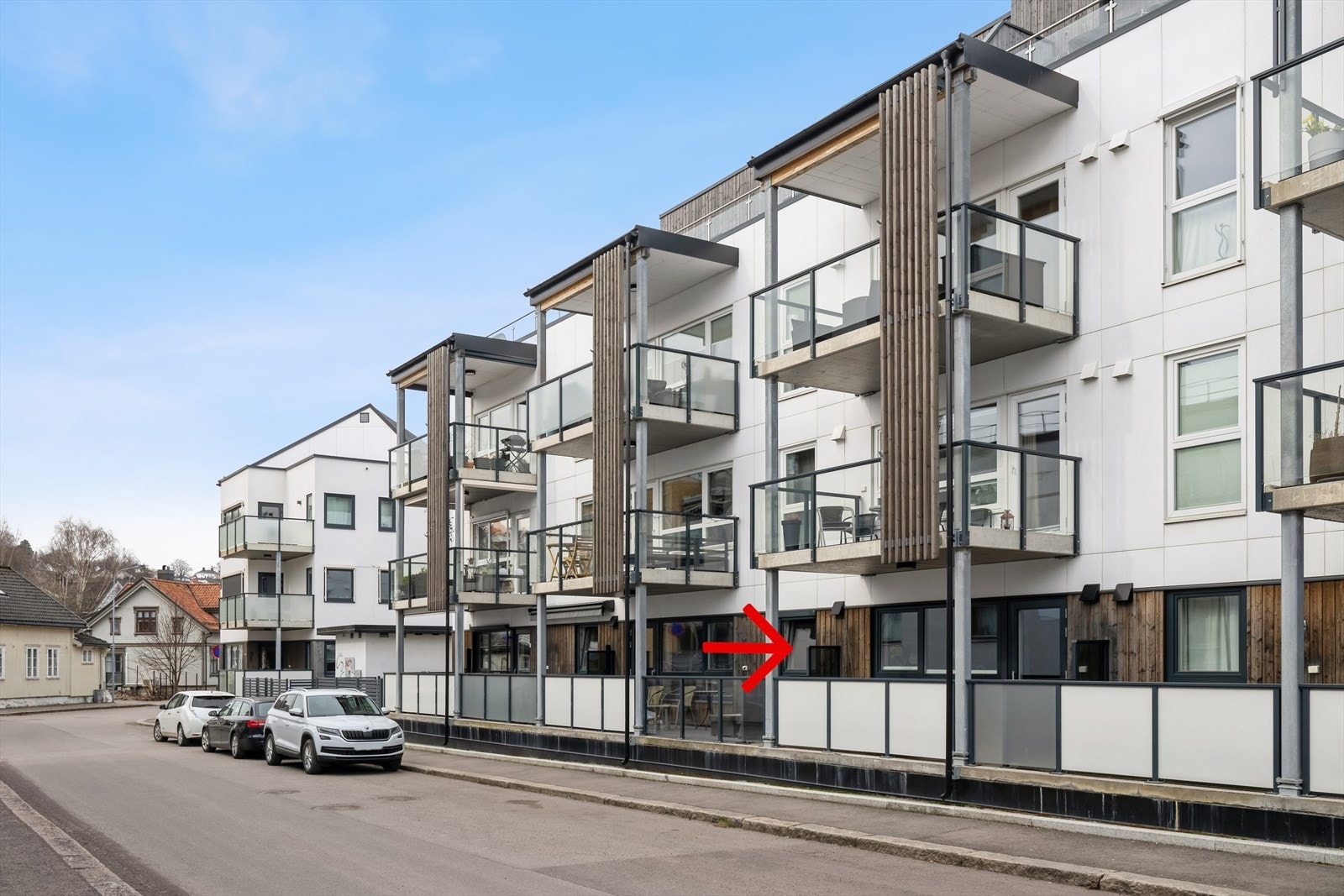 Balkongen ligger mot en rolig gate i Løkkegata. Galleribilde