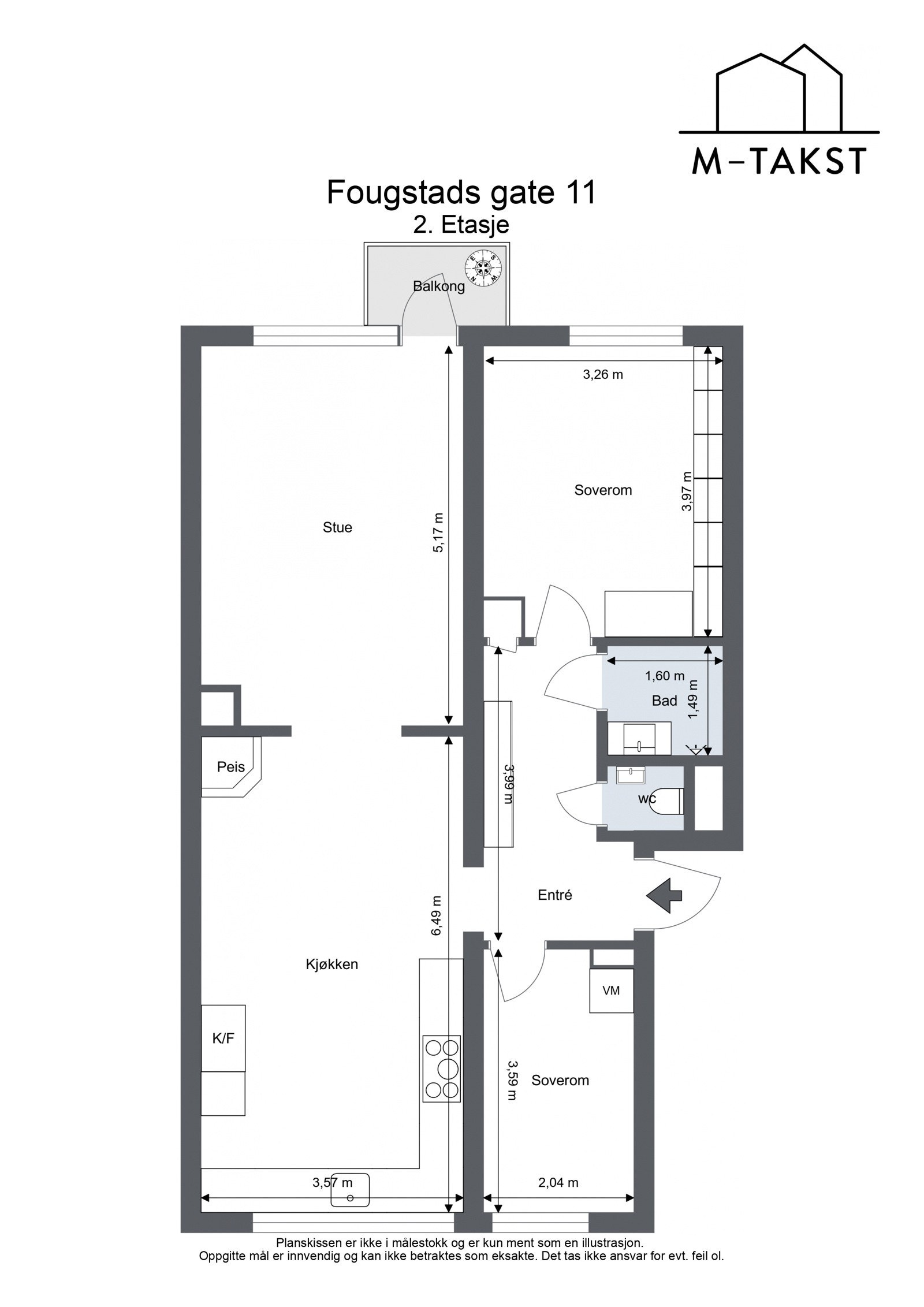 Fougstads gate 11 - 2. Etasje; Stue, kjøkken, bad, wc, to soverom og tre disponible boder Galleribilde