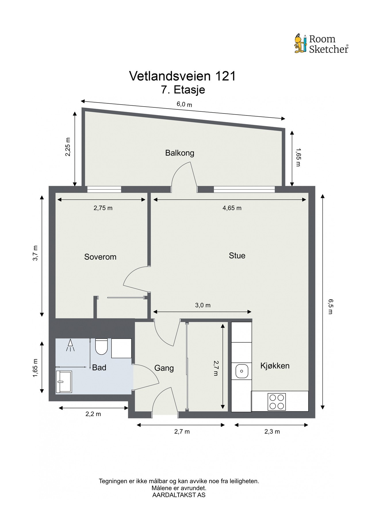 Planskisse. Svært effektiv planløsning. Galleribilde