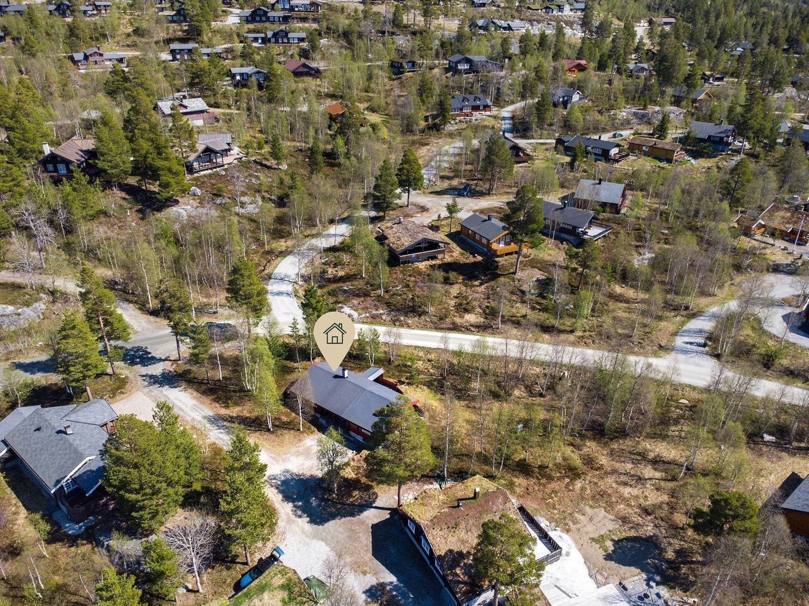 Dronebilde over nærområdet Galleribilde