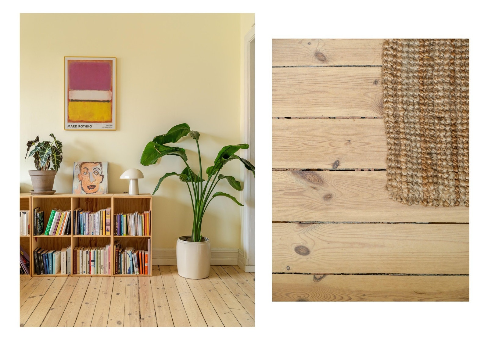 Gjennomgående for leiligheten er de sjarmerende, originale tregulvene. Galleribilde