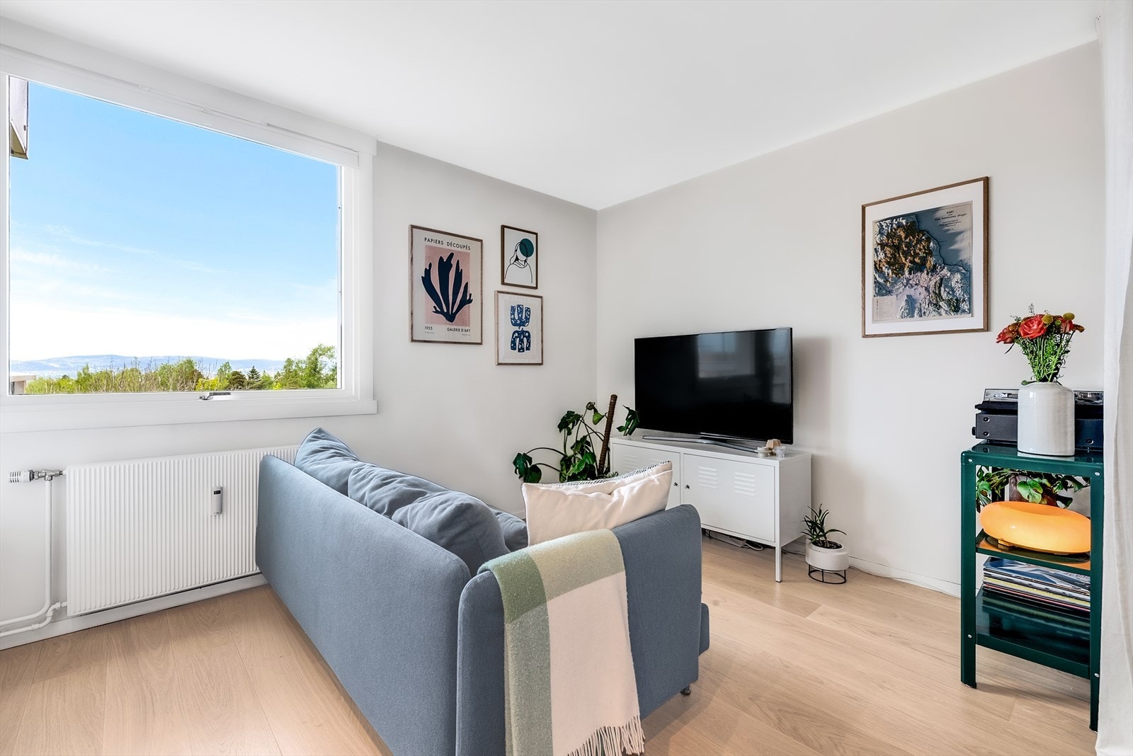 Komfortabel stue med plass til underholdningssenter. Galleribilde