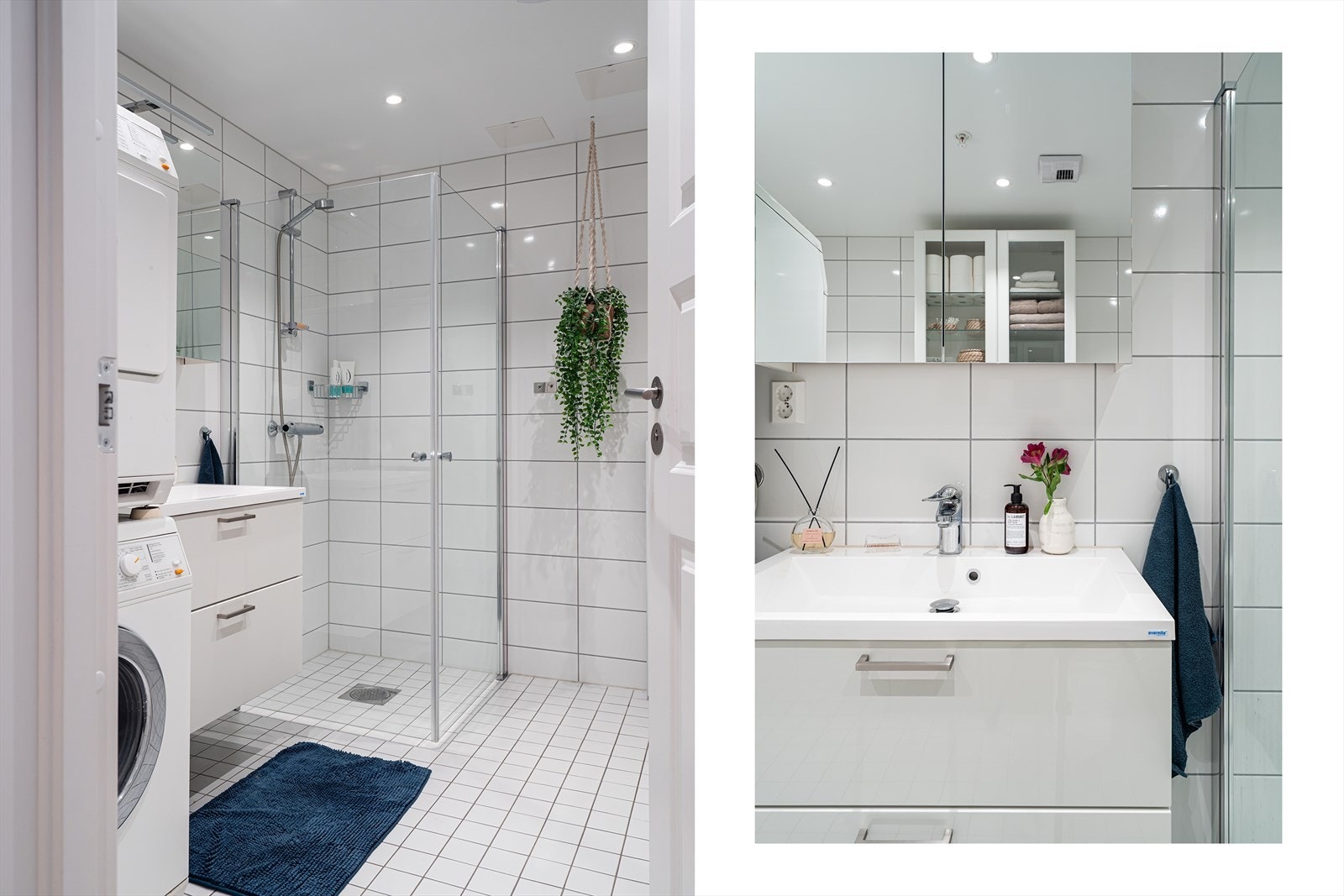 Praktisk opplegg for vaskemaskin gjør det til en komplett og funksjonell løsning. Galleribilde