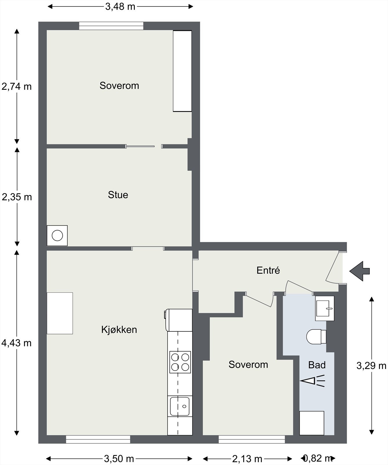 Plantegning til orientering. Galleribilde
