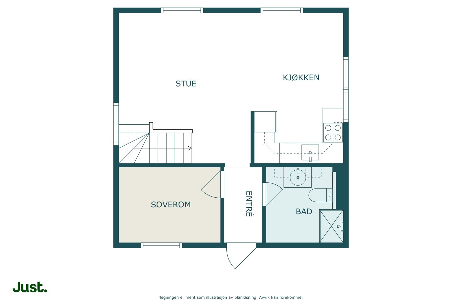 Planskisse 1. etasje. Galleribilde