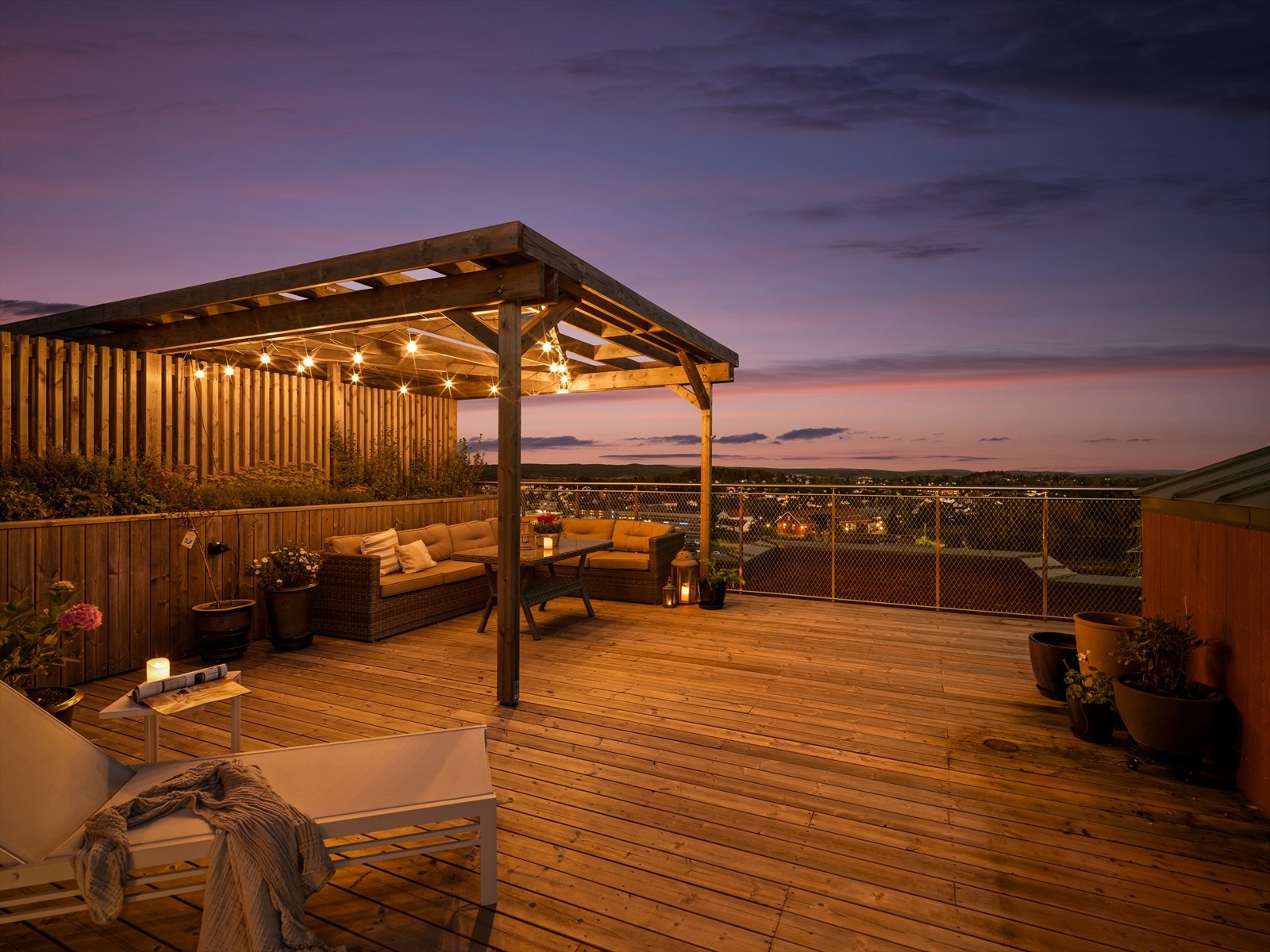 Kveldsstemning på takterrassen Galleribilde