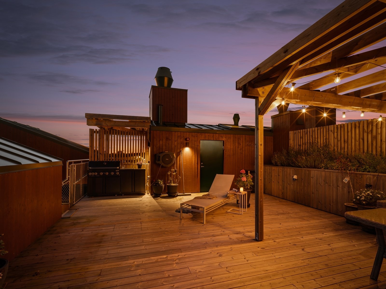 Kveldsstemning på takterrassen Galleribilde