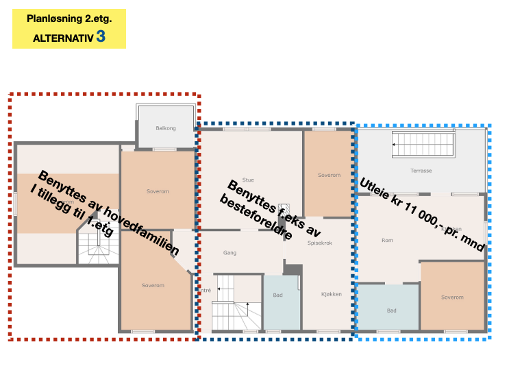 Planløsning 2.etg. alternativ 3 Galleribilde