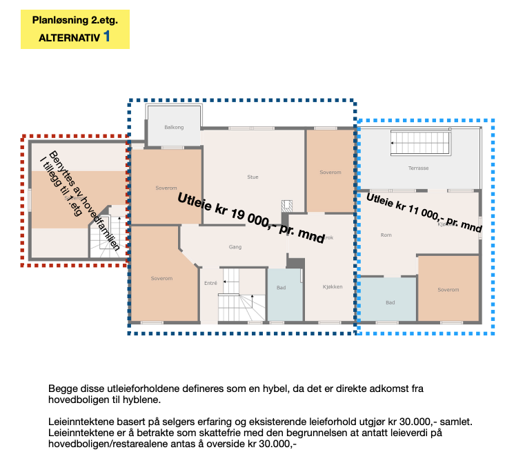 Planløsning 2.etg. alternativ 1 Galleribilde