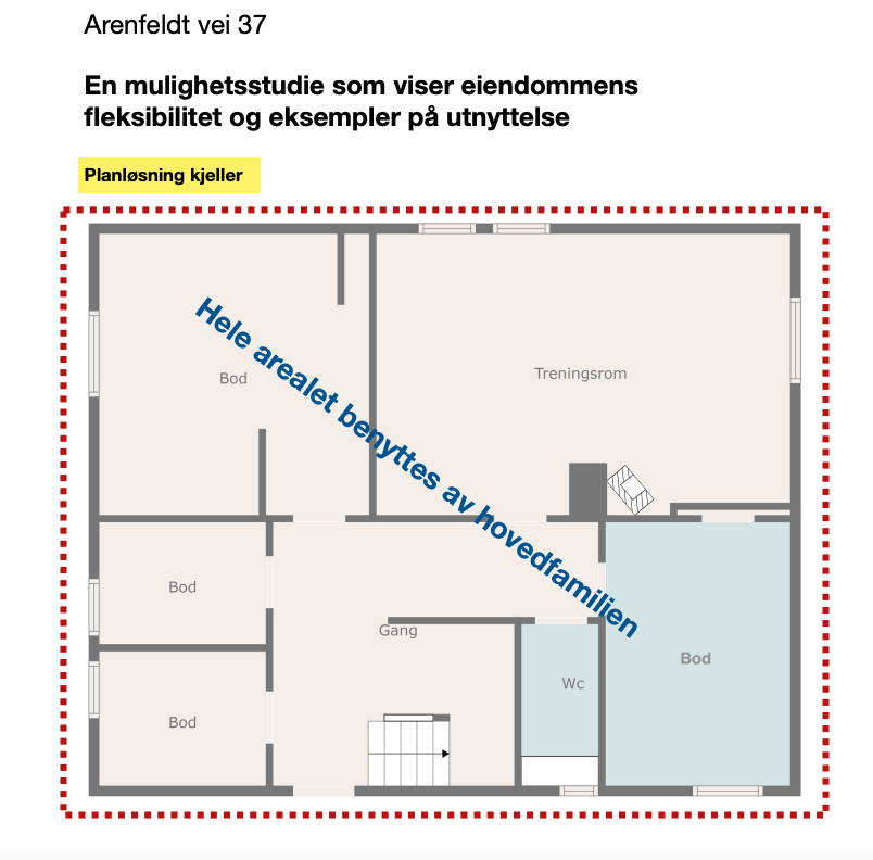 Planløsning kjeller Galleribilde