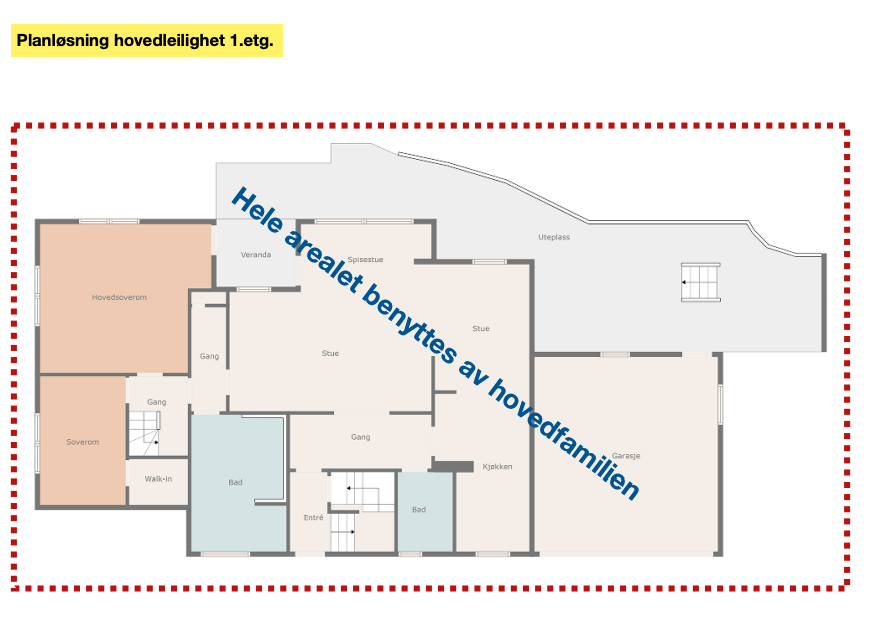 Planløsning hovedboligen Galleribilde