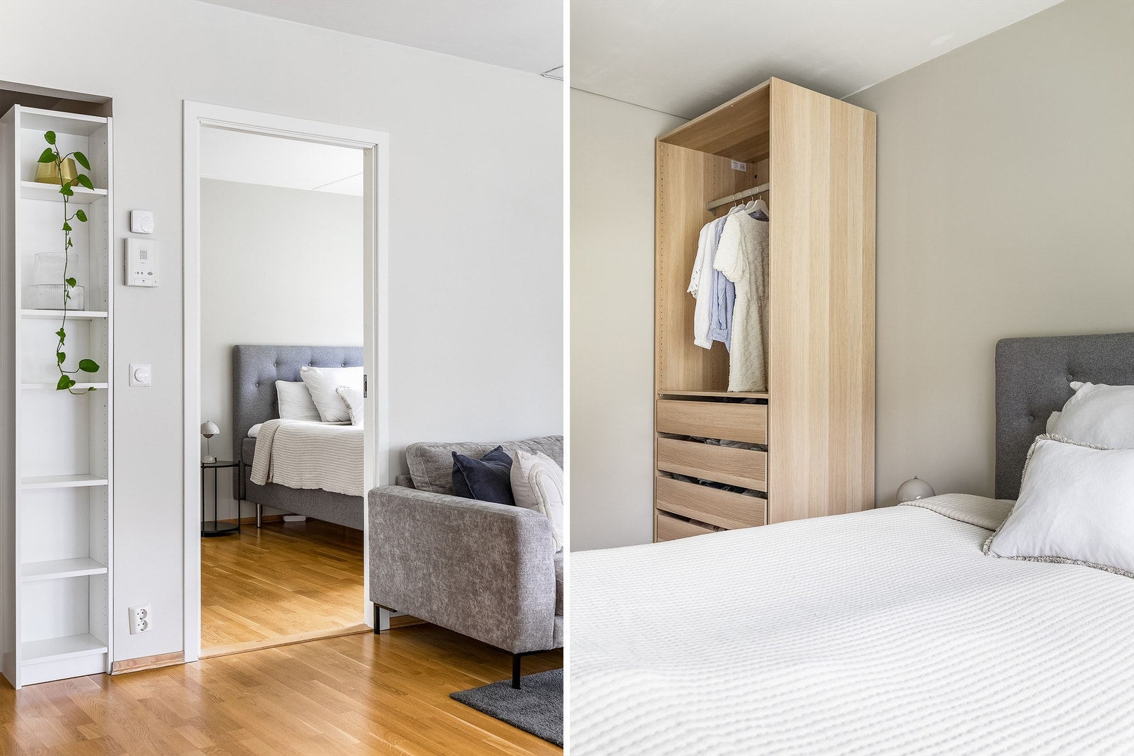 Åpen garderobe i serien Pax fra IKEA medfølger. Galleribilde