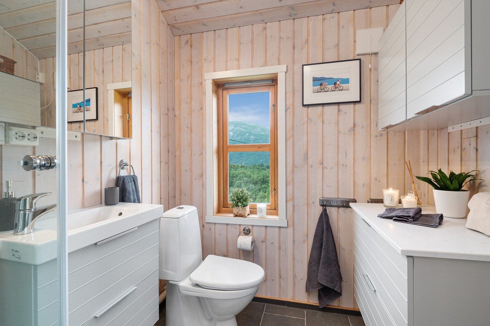 Bad med mye skapplass i anneks. Galleribilde