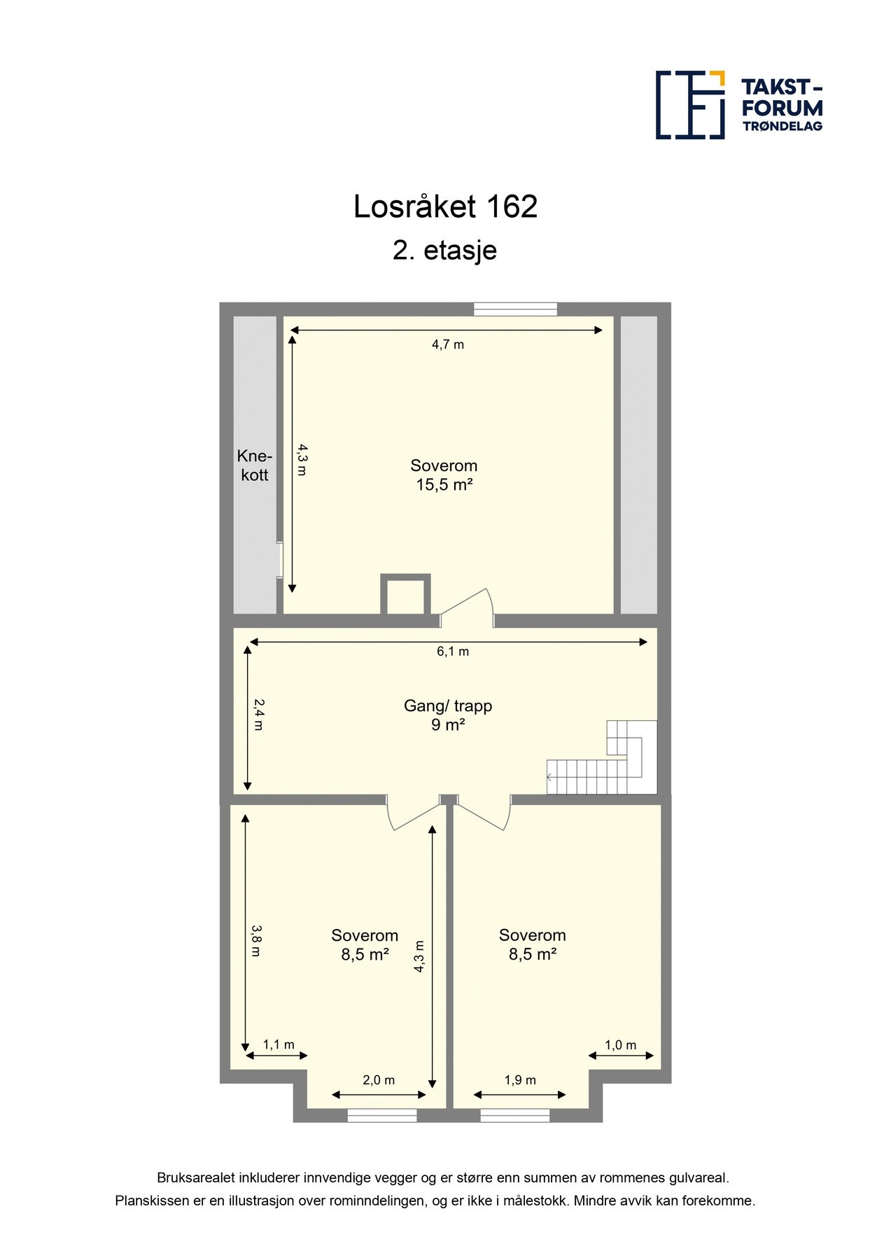 Planskisse 2.etg. med arealer. Galleribilde