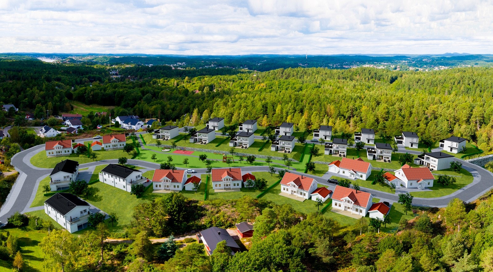 Eksempel på bebyggelse i boligfeltet Galleribilde