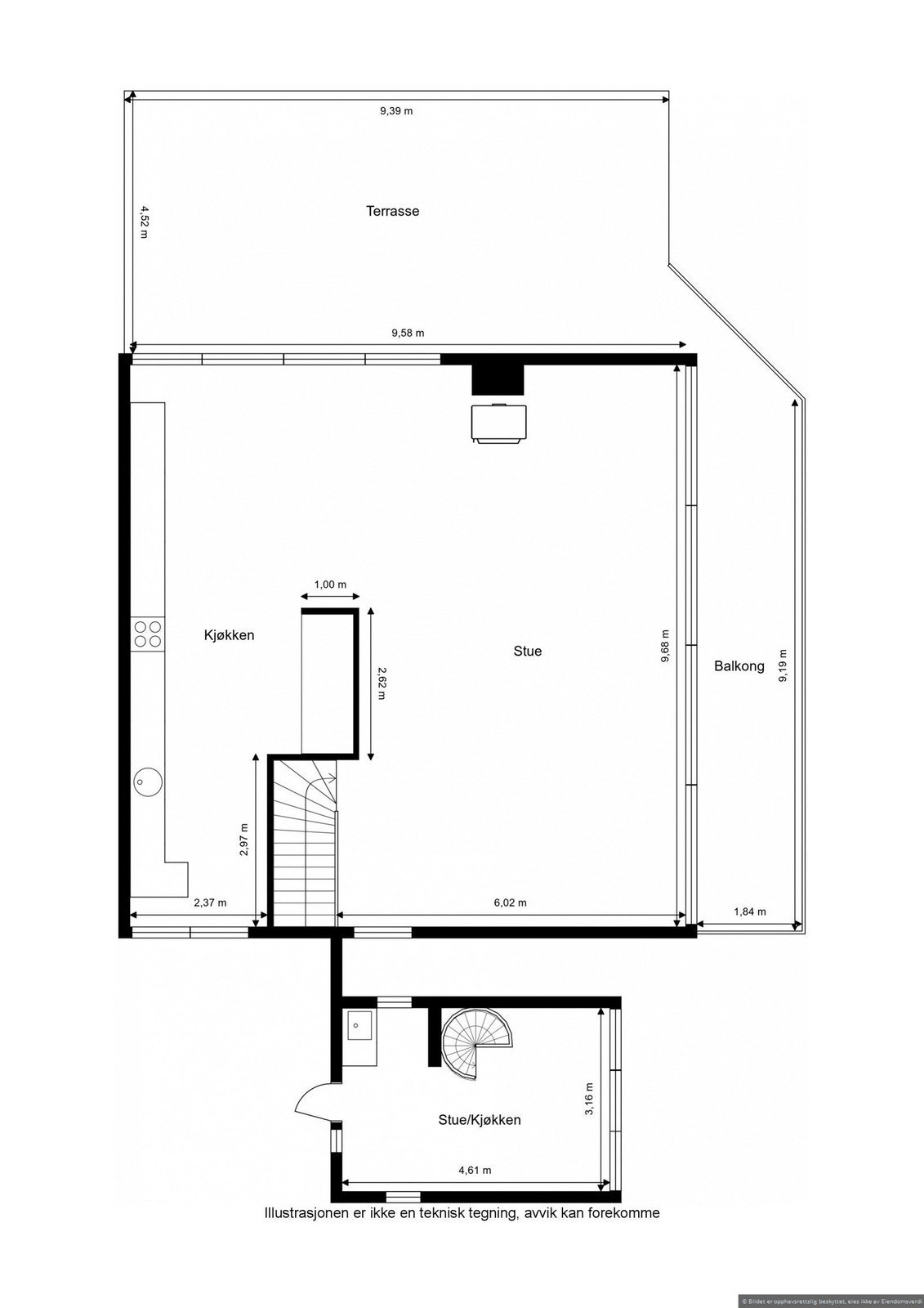 Plantegning 2 etg. Galleribilde