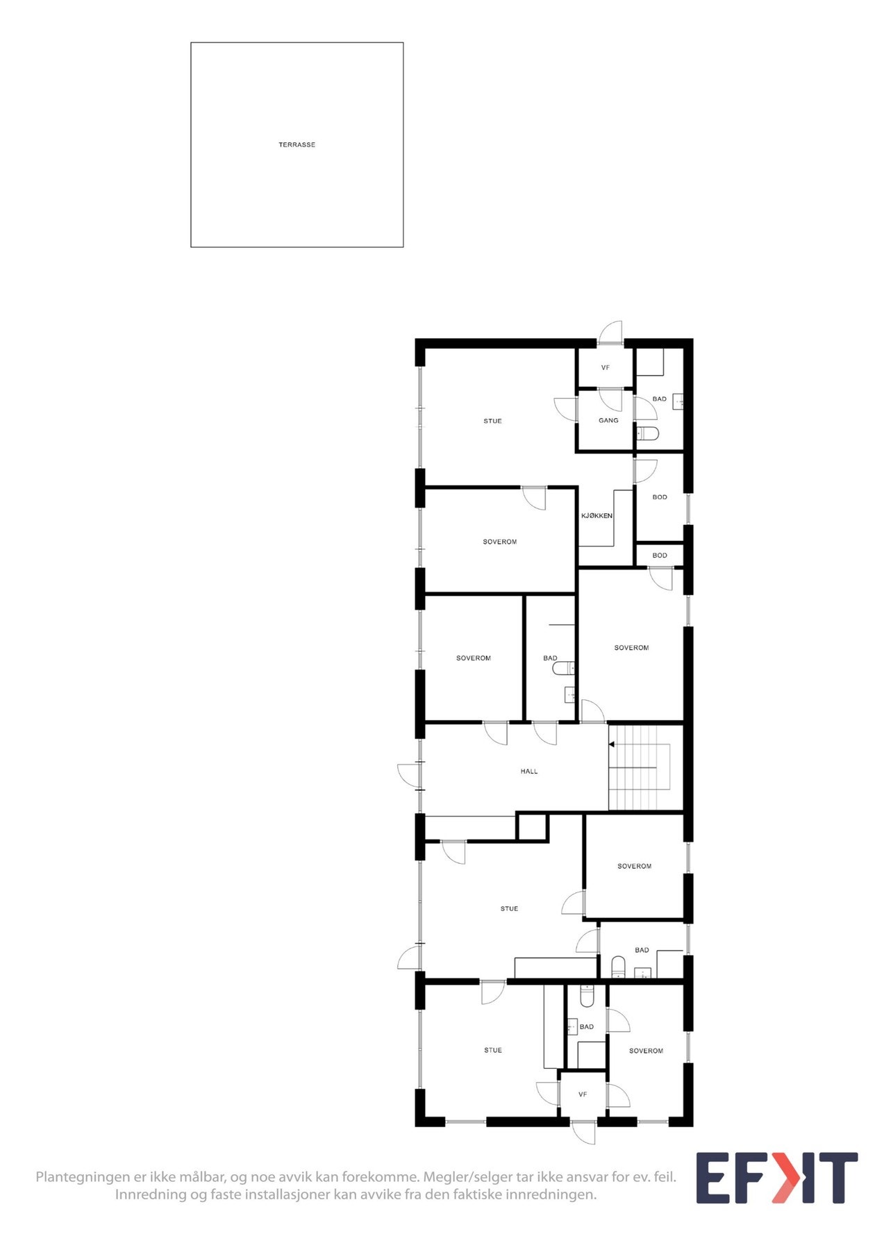 2D Plantegning - Underetasje. Galleribilde