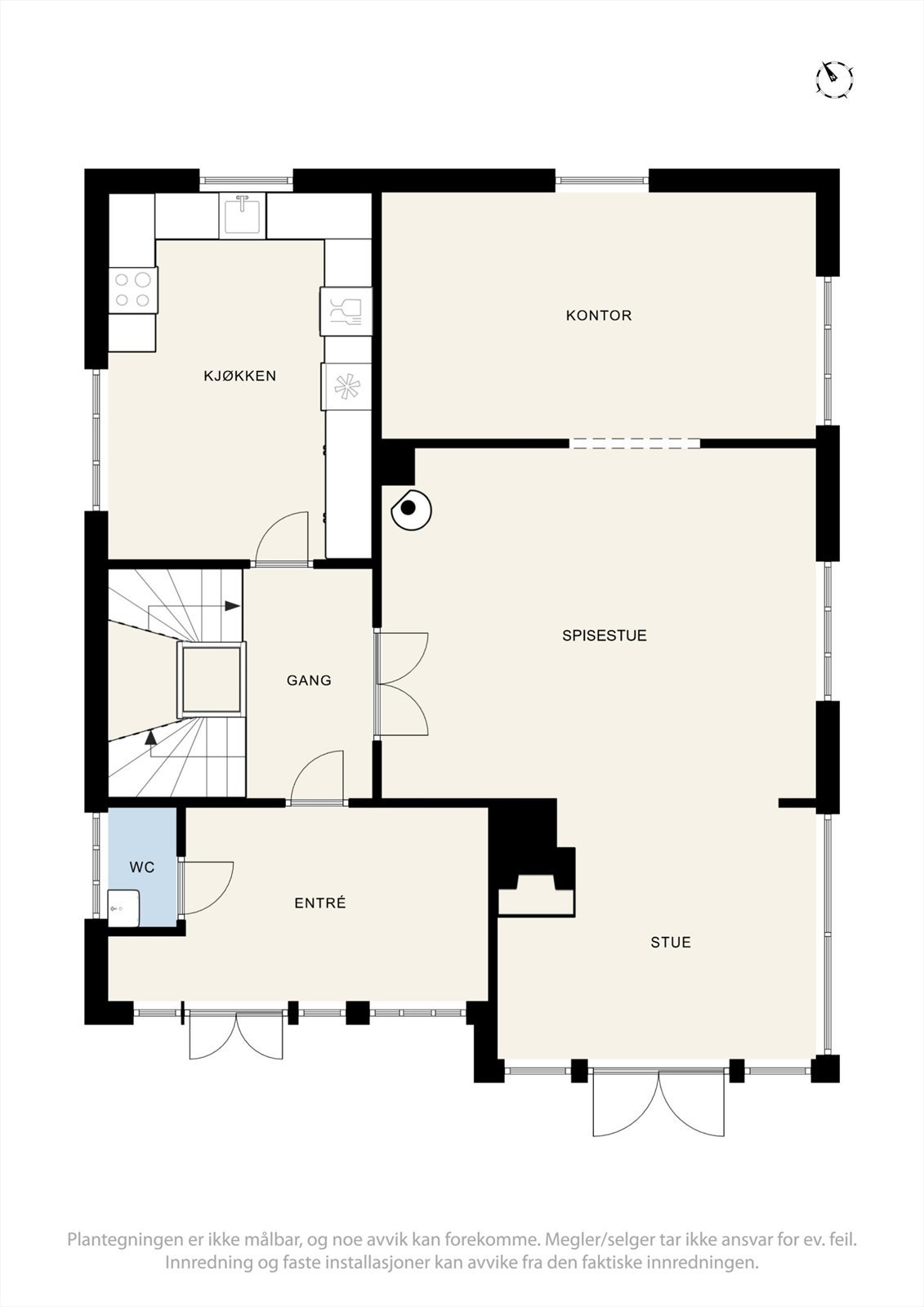 Plantegning 1. etasje Galleribilde