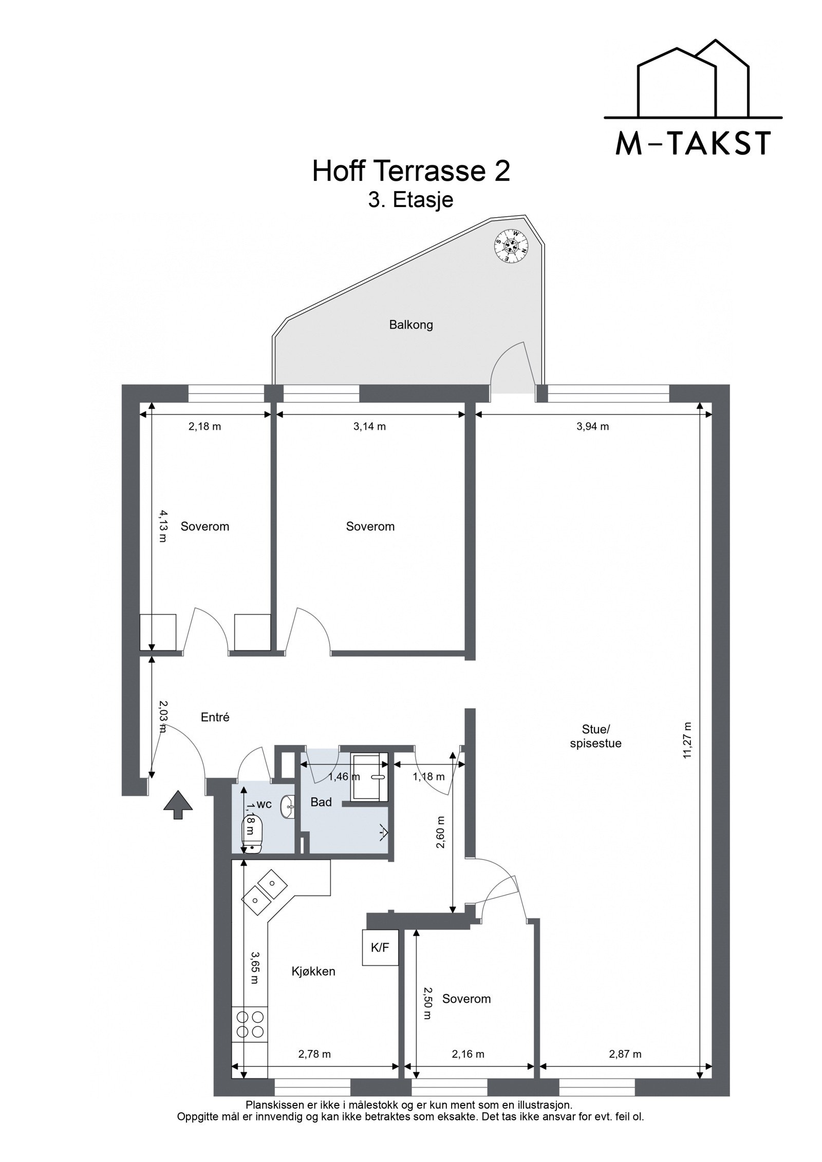 Gjennomgående planløsning - Hoff Terrasse 2 - 3. Etasje Galleribilde