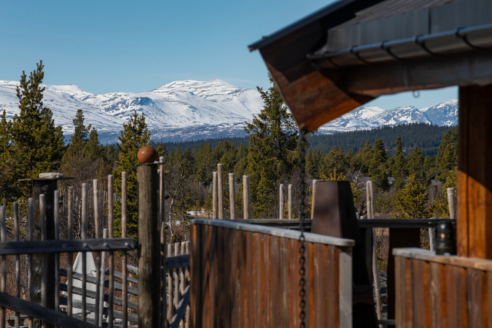 Hytta har nydelig utsikt rett mot Skogshorn i Hemsedal. Galleribilde