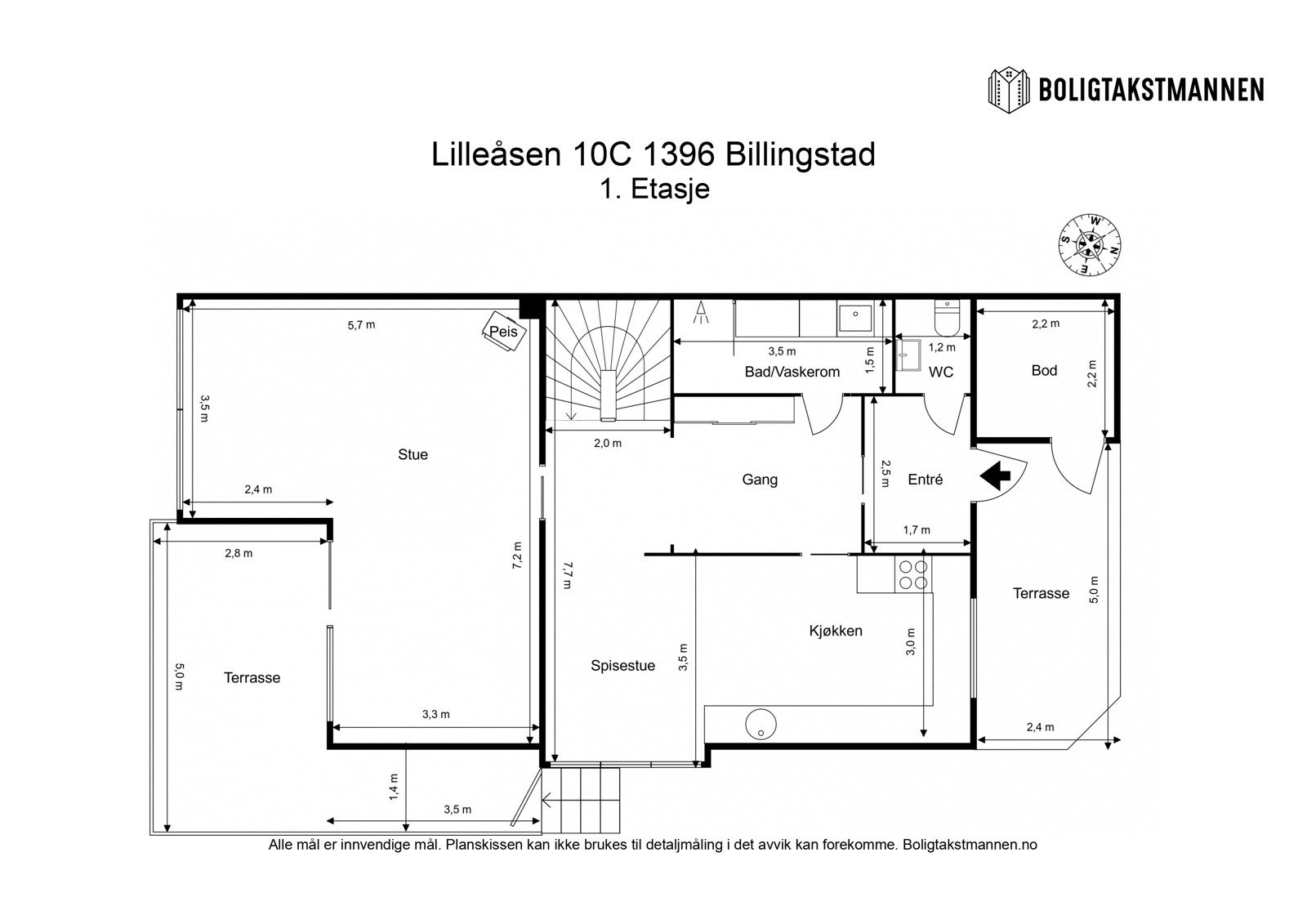 Plantegning hovedetasje. Galleribilde