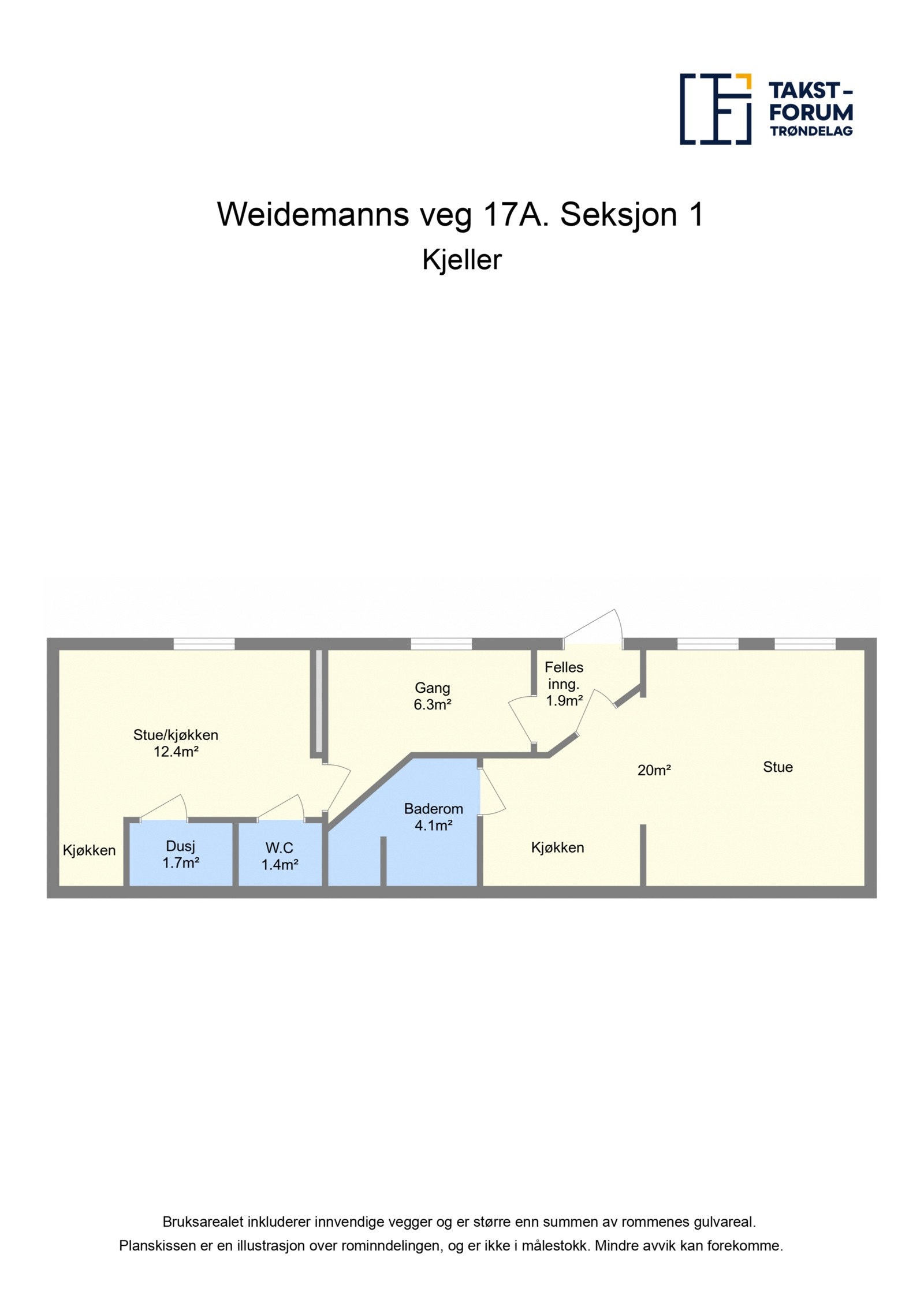 Planskisse kjeller. Galleribilde