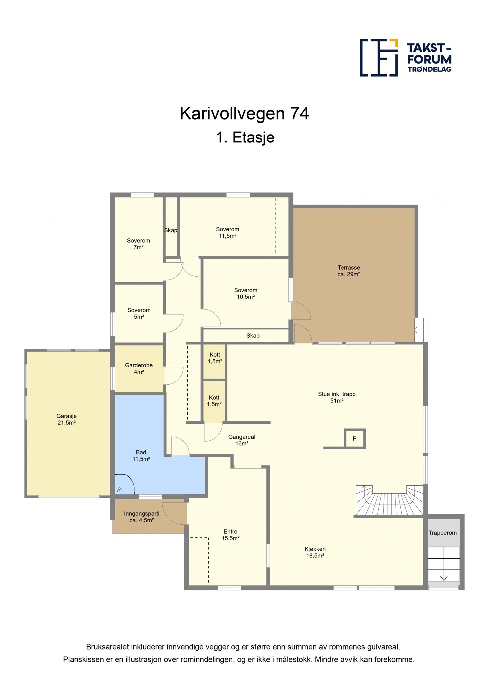 Planskisse første etasje Galleribilde