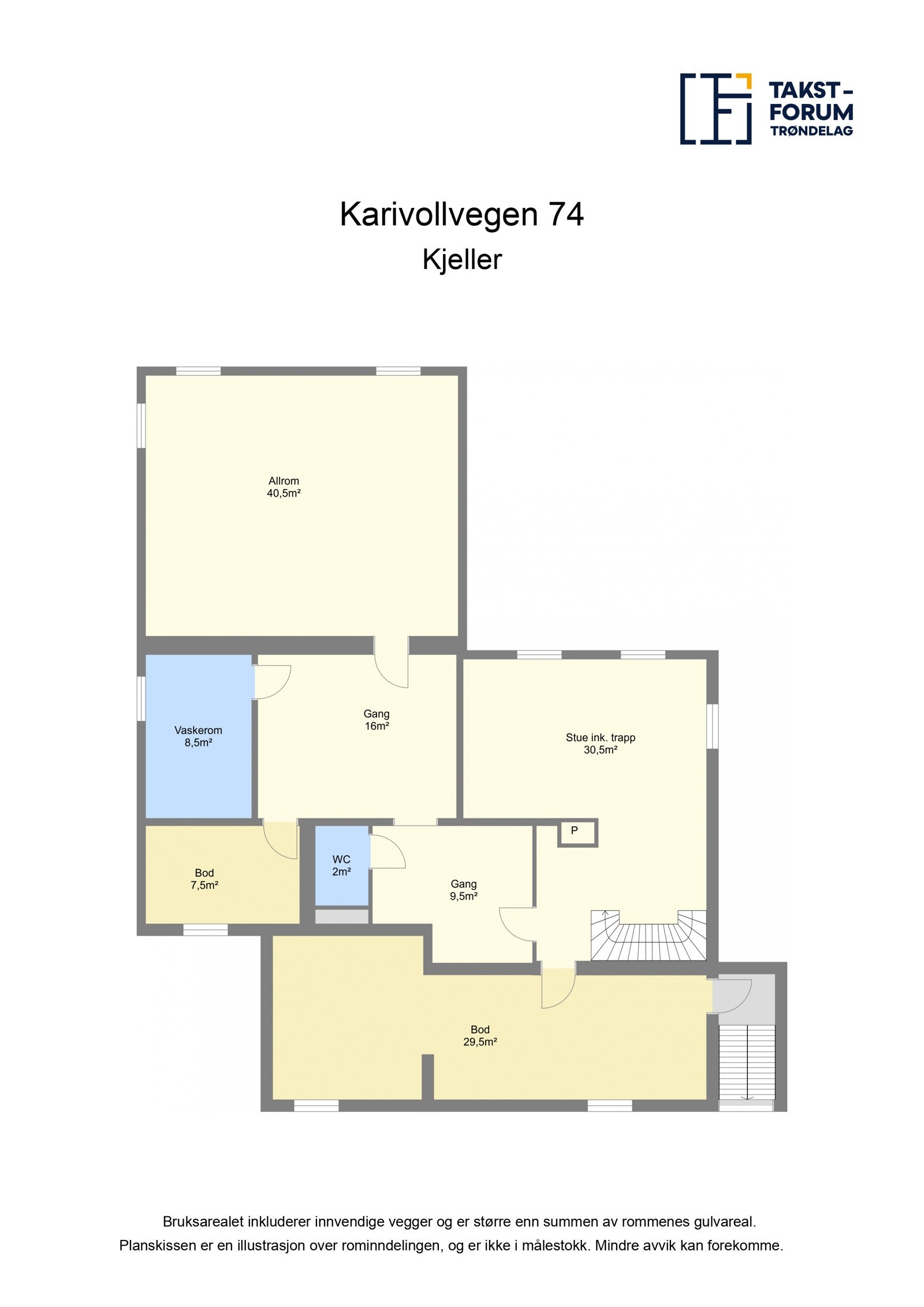 Planskisse kjeller Galleribilde