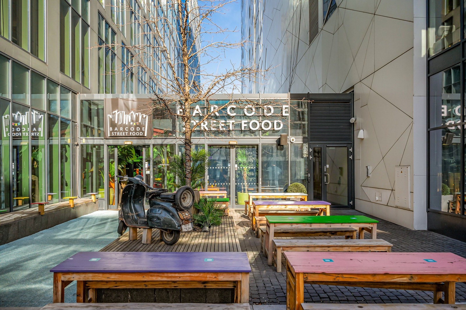 En av mange restauranter i denne urbane bydelen Galleribilde