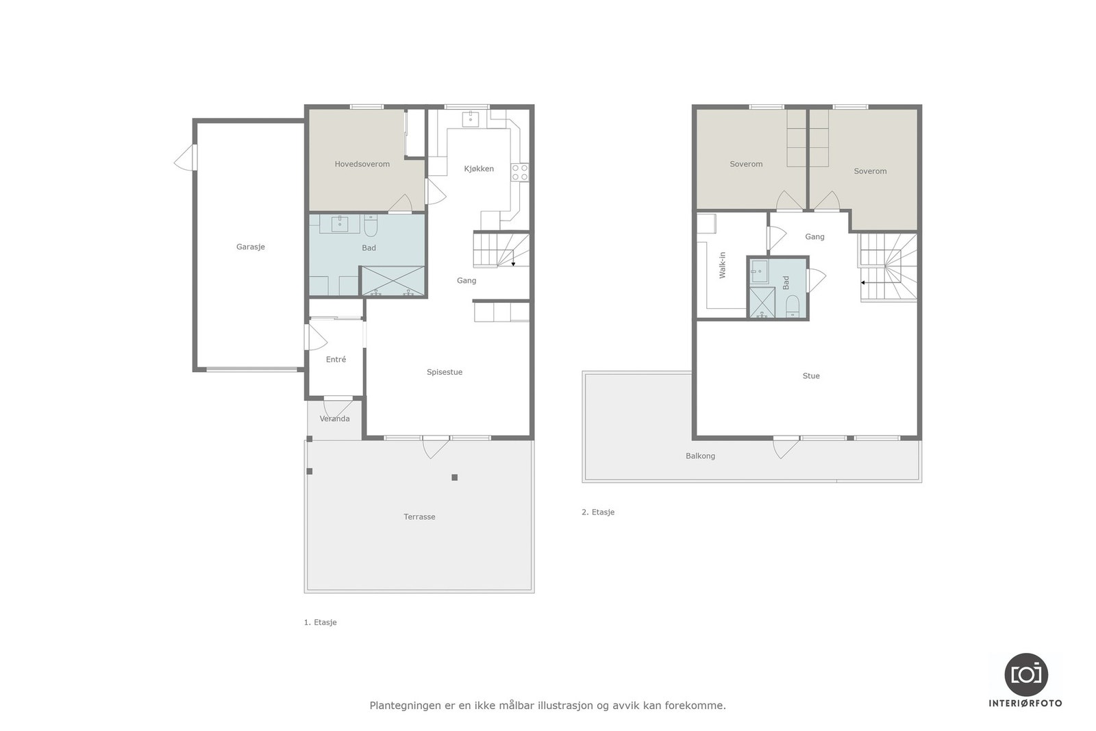 Plantegning begge etasjer Galleribilde