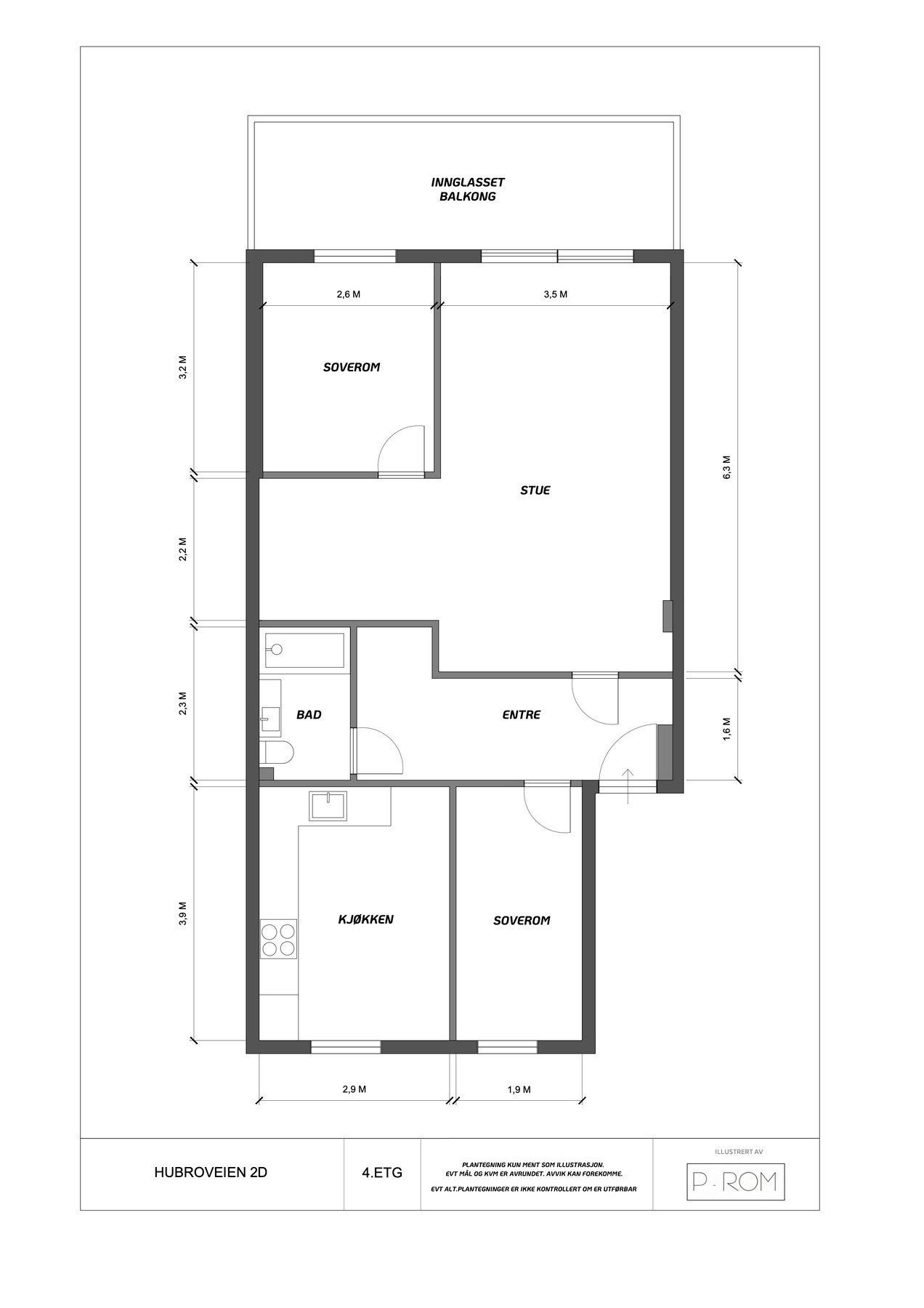 Målsatt plantegning Galleribilde