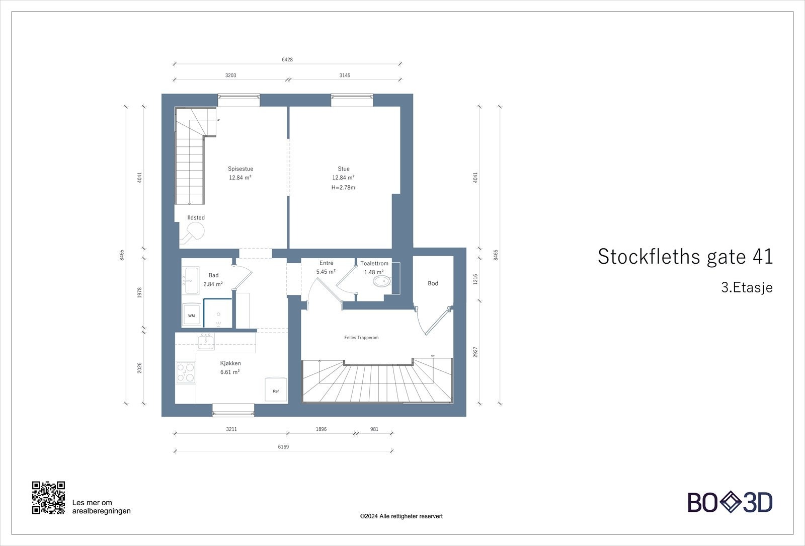 Plantegning 3. etasje Galleribilde