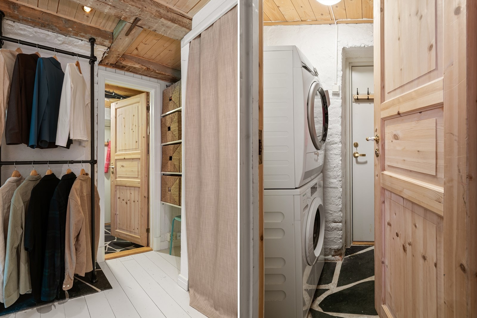 Ved siden av badet har du også tilgang til den innvendige boden/ vaskerommet, samt rømningsdør ut til felleskjelleren. Leiligheten disponerer i tillegg én bod i kjeller på ca 2 kvm, samt en bod på loft med gulvareal på ca 7 kvm. Galleribilde