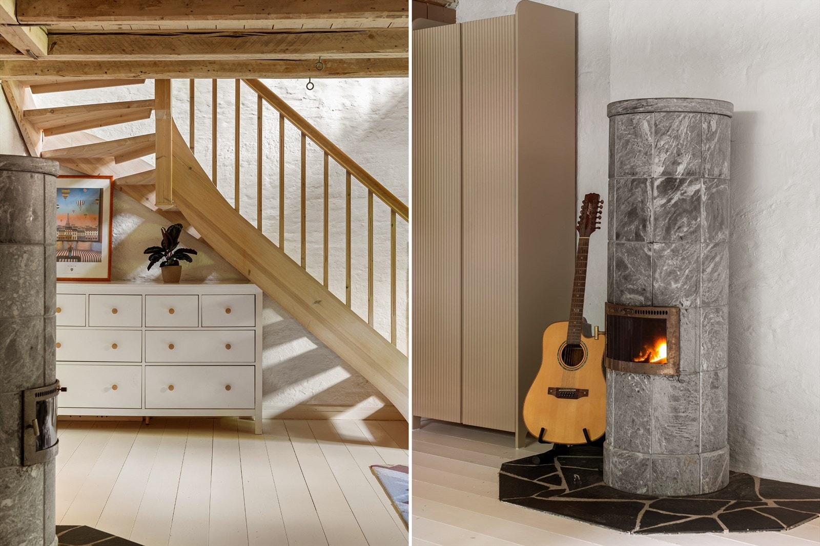 Her har du også en kleberstens peisovn som varmer meget godt på kalde dager. Fyrer du opp her nede trekker varmen videre opp i 1. etasje. Galleribilde