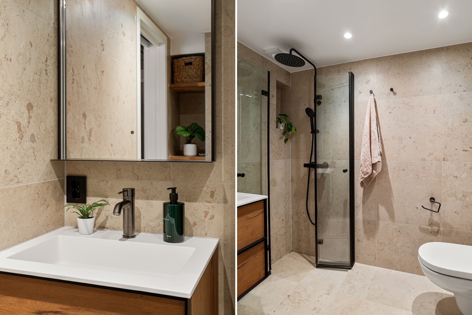 Badet er pusset opp i moderne og tidsriktige farger/ materialvalg. Galleribilde