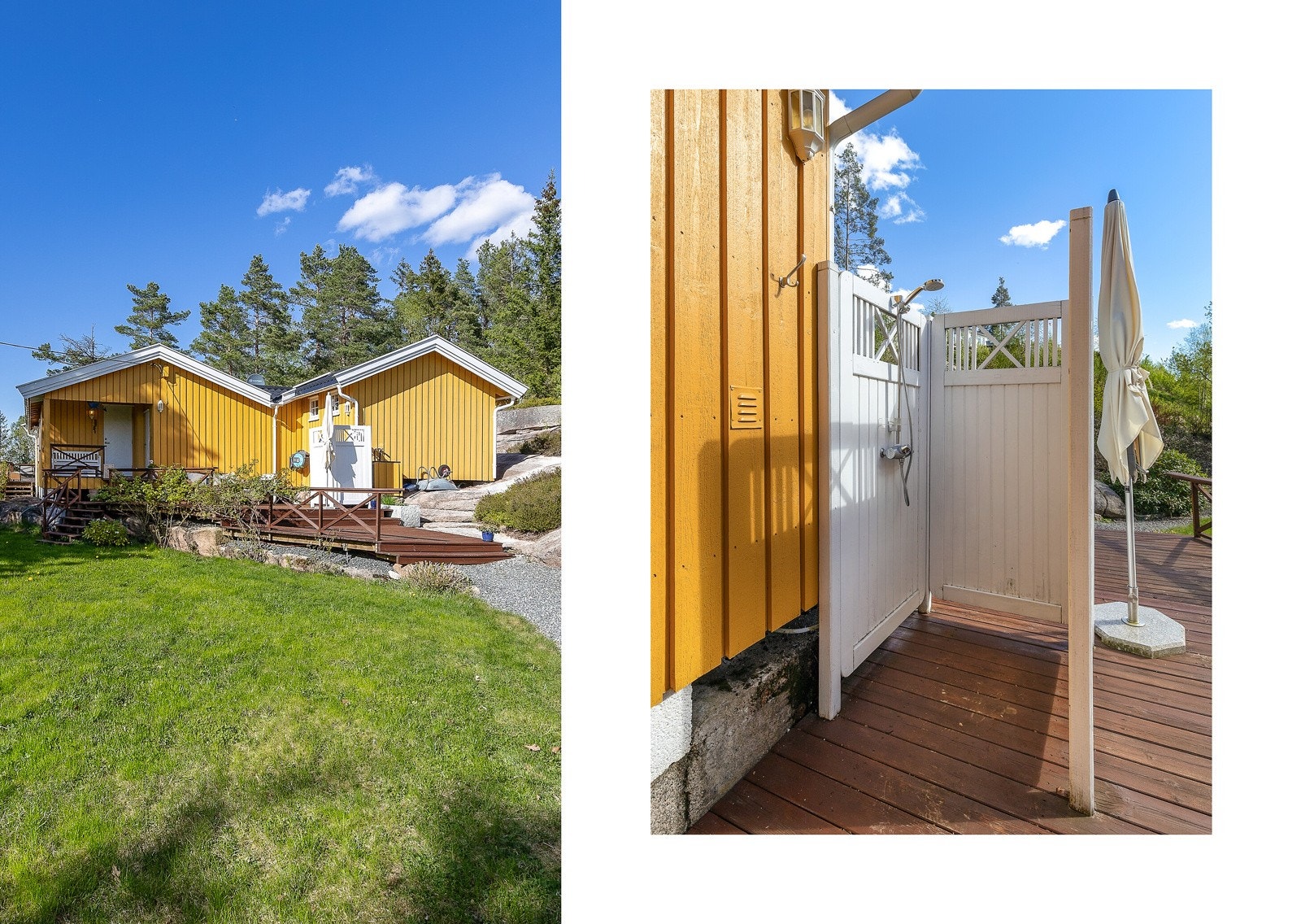 Utedusj med varmt- og kaldtvann. Galleribilde