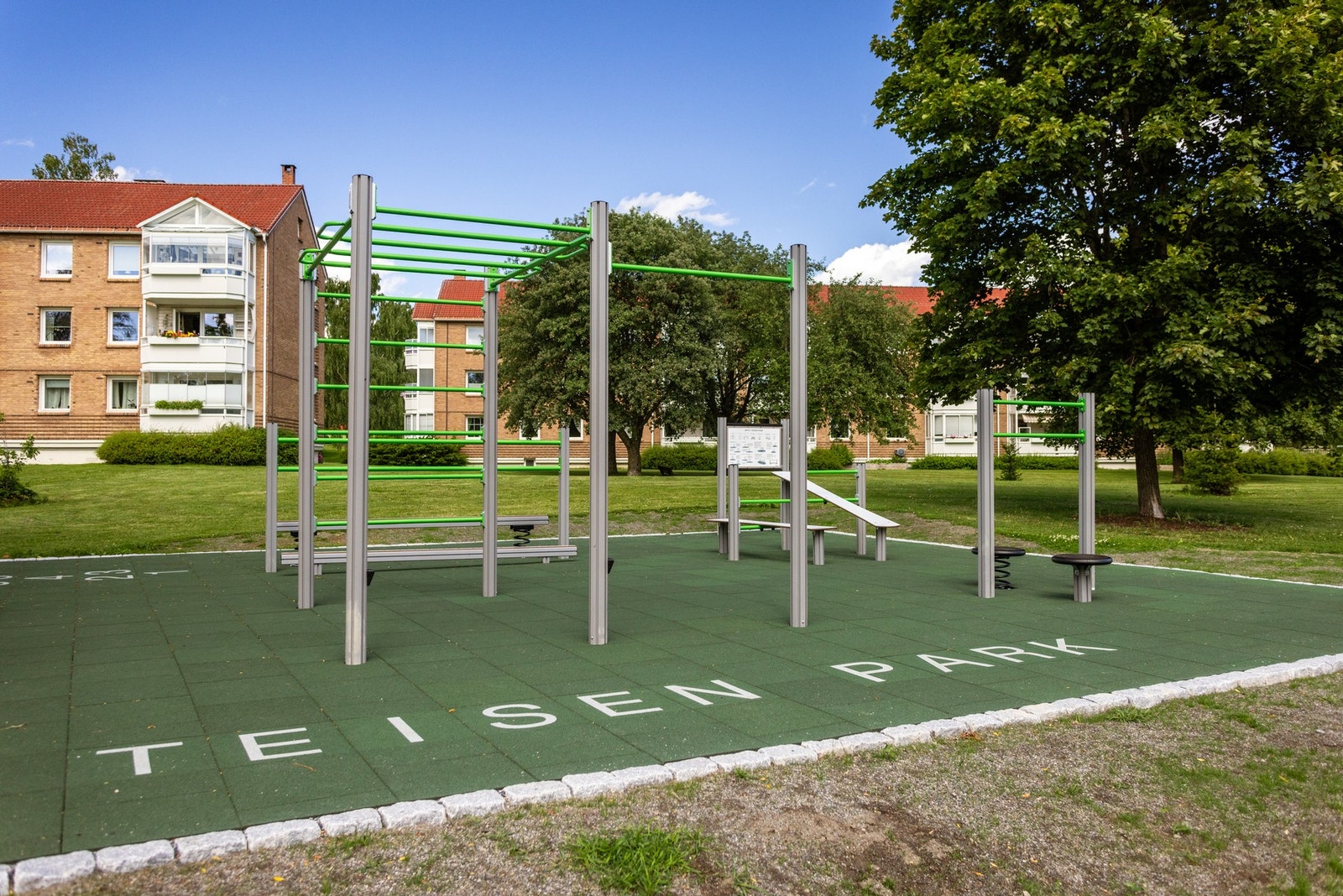 Området har en populær utegym Galleribilde