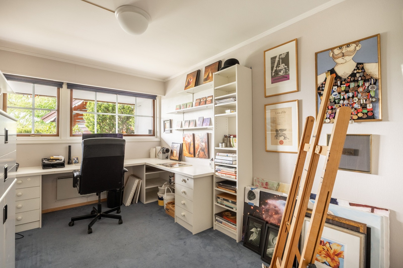 Boligens fjerde soverom. Innredet i dag som kontor. Galleribilde