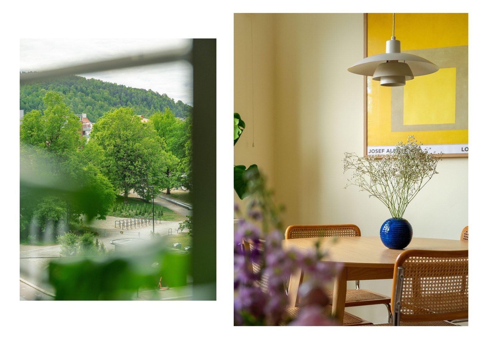 Fra spiseplassen kan du nyte en frodig og fin utsikt til nydelige Klosterenga skulpturpark. Galleribilde