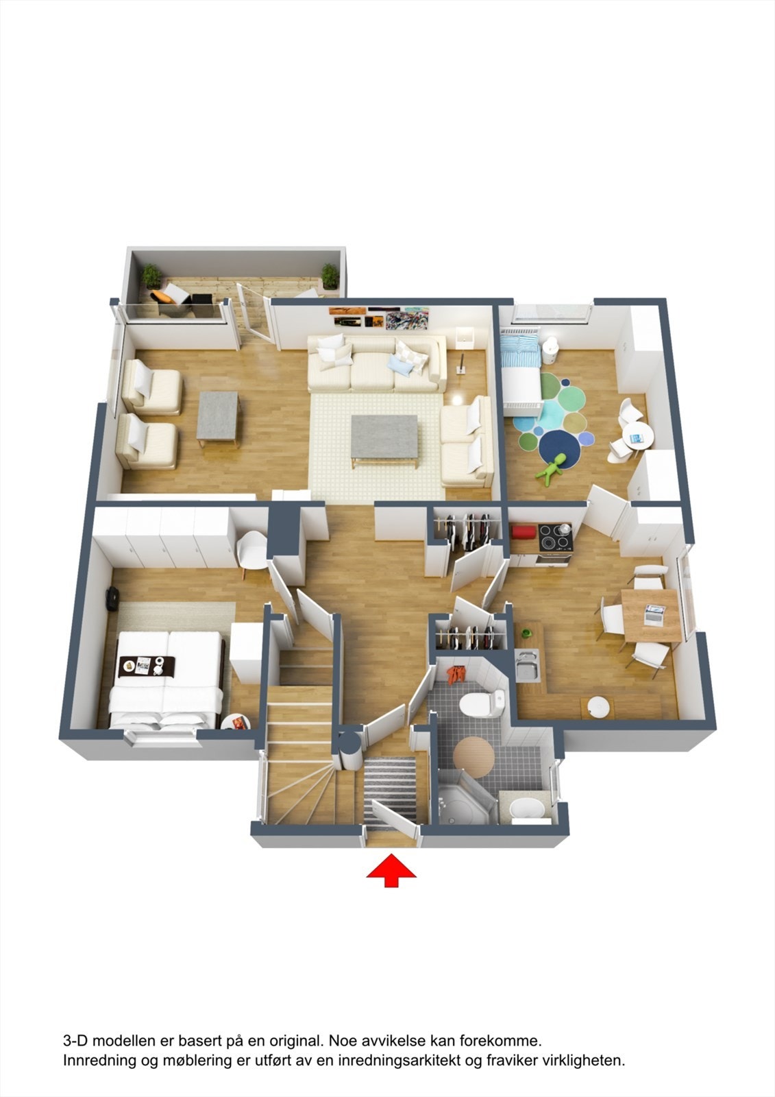 3D skisse hovudetasje Galleribilde