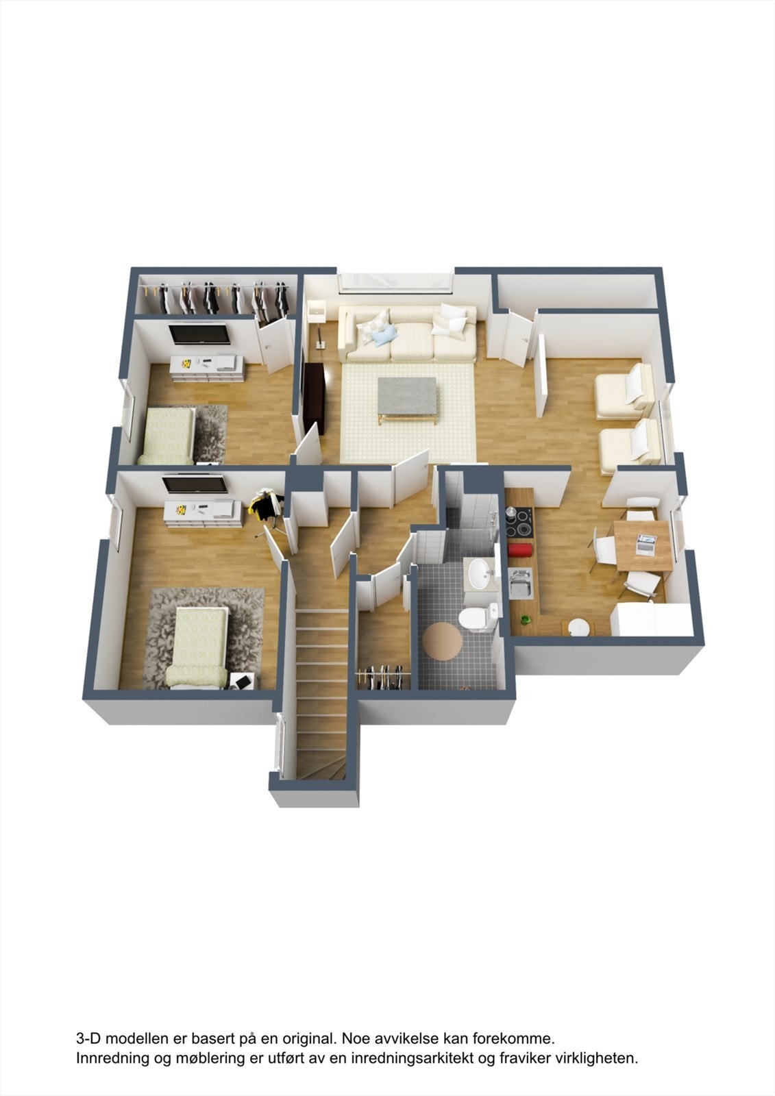 3D skisse 2. etasje Galleribilde