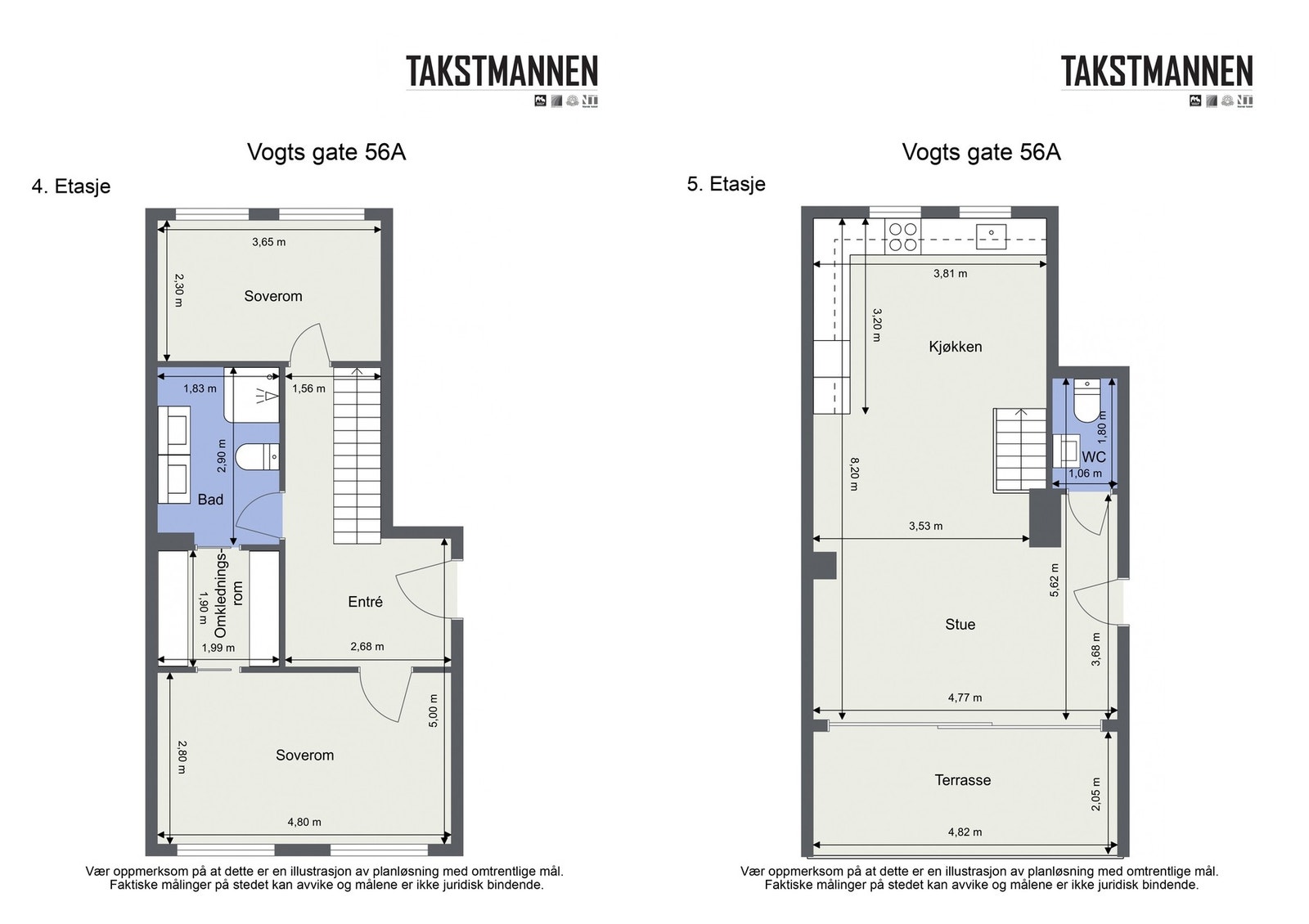 Plantegning 4. + 5. etasje. Galleribilde