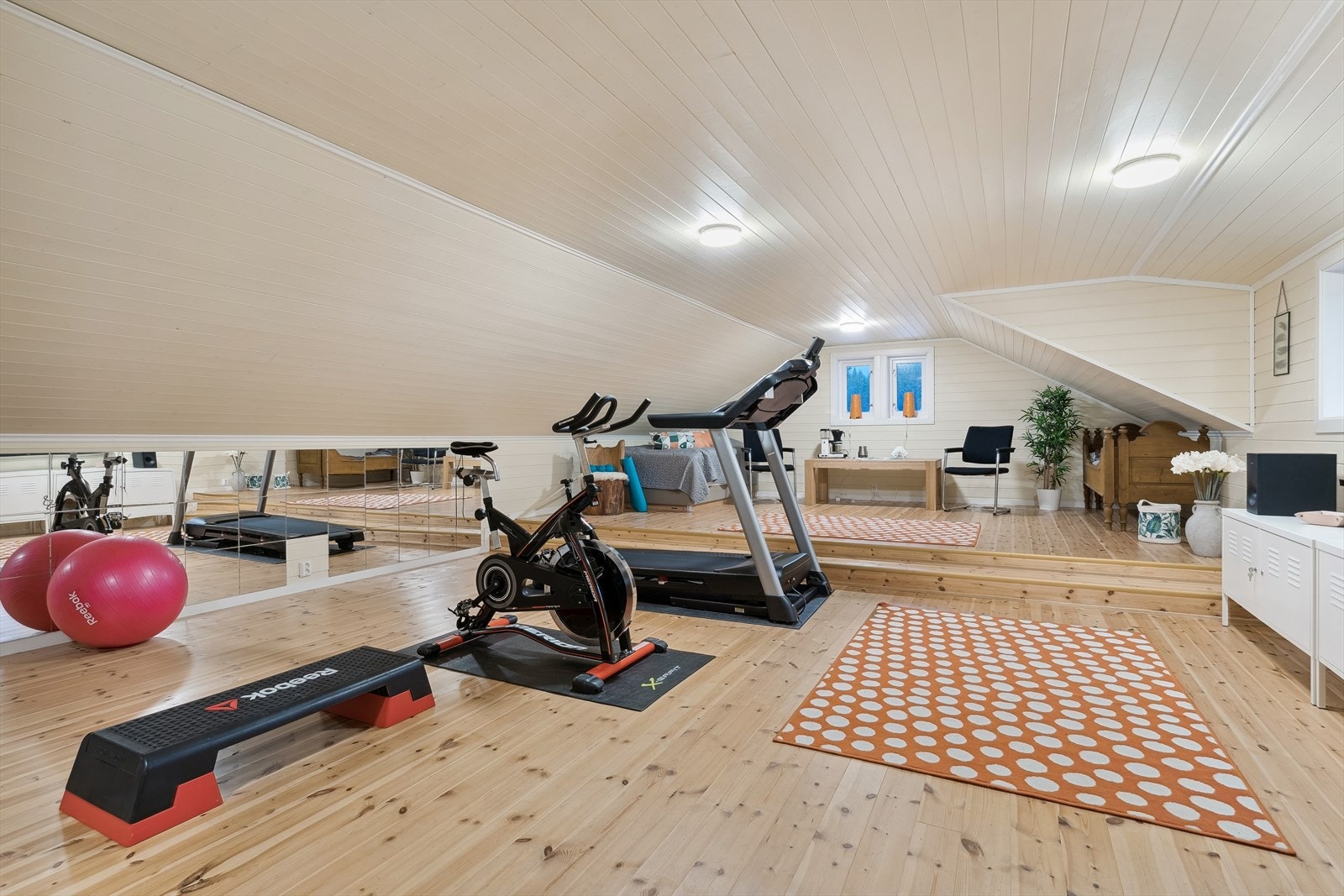 Isolert rom over garasje med 55 m² gulvareal er utmerket for all slags hobbyaktiviteter. Galleribilde