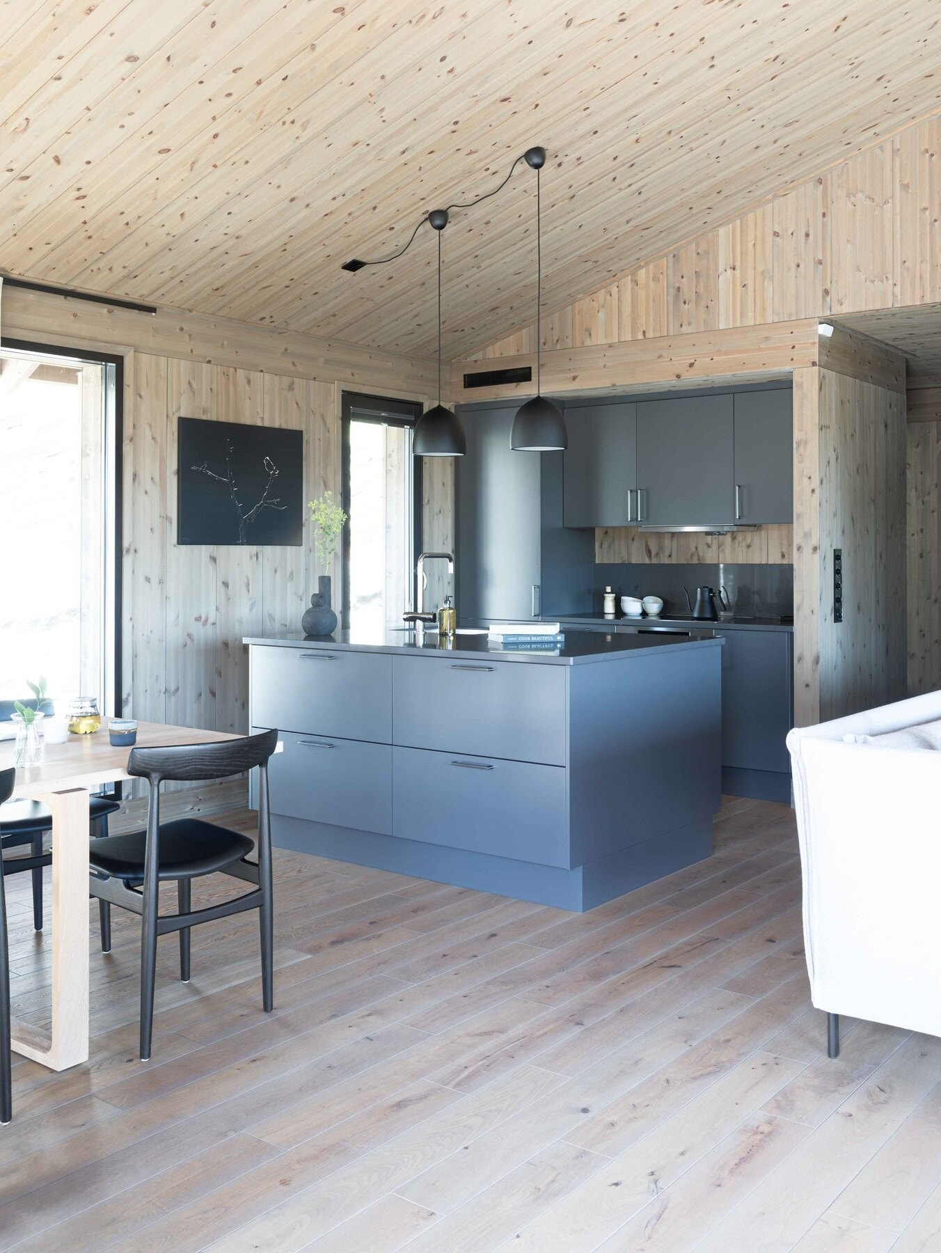 Kjøkken fra vår visningshytte på Hellerudsletta Galleribilde