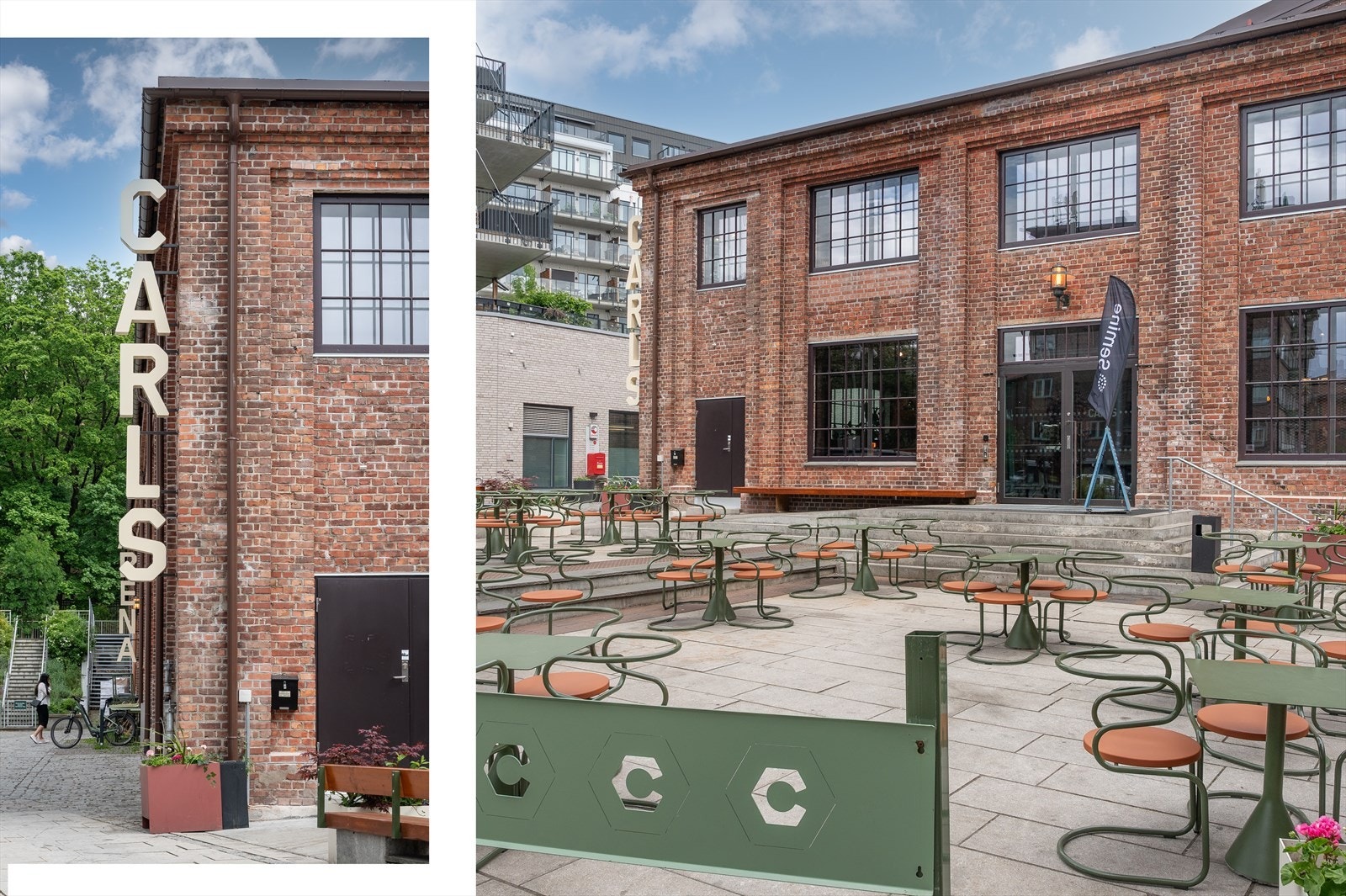 Carls med store og små opplevelser, under ett og samme tak. Fordelt over en kafé/bar, restaurant og to store arrangementsrom. Galleribilde