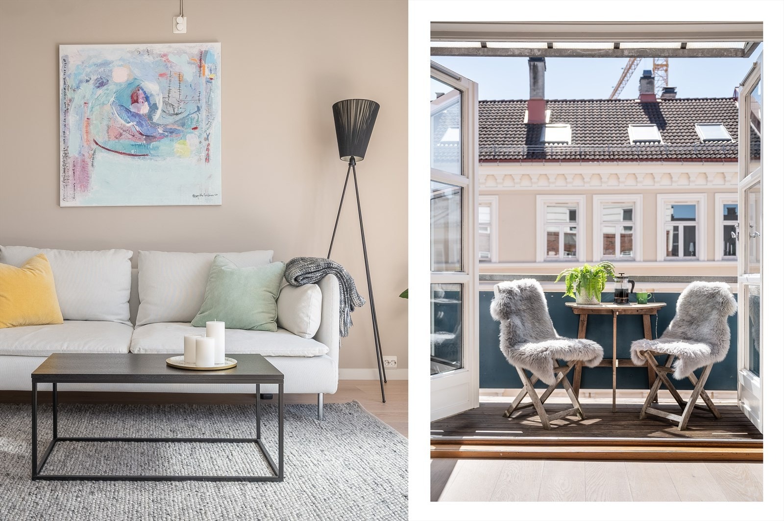 Balkongen er på 3m² og har plass til en liten sittegruppe. Galleribilde