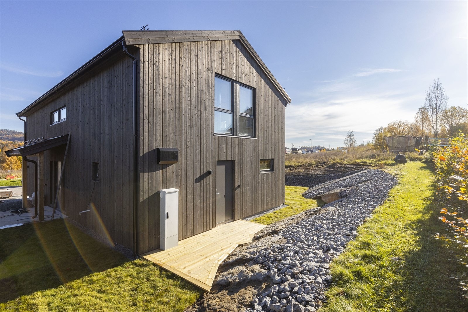 Direkte inngang til vaskerom fra terrasse i bakhagen Galleribilde